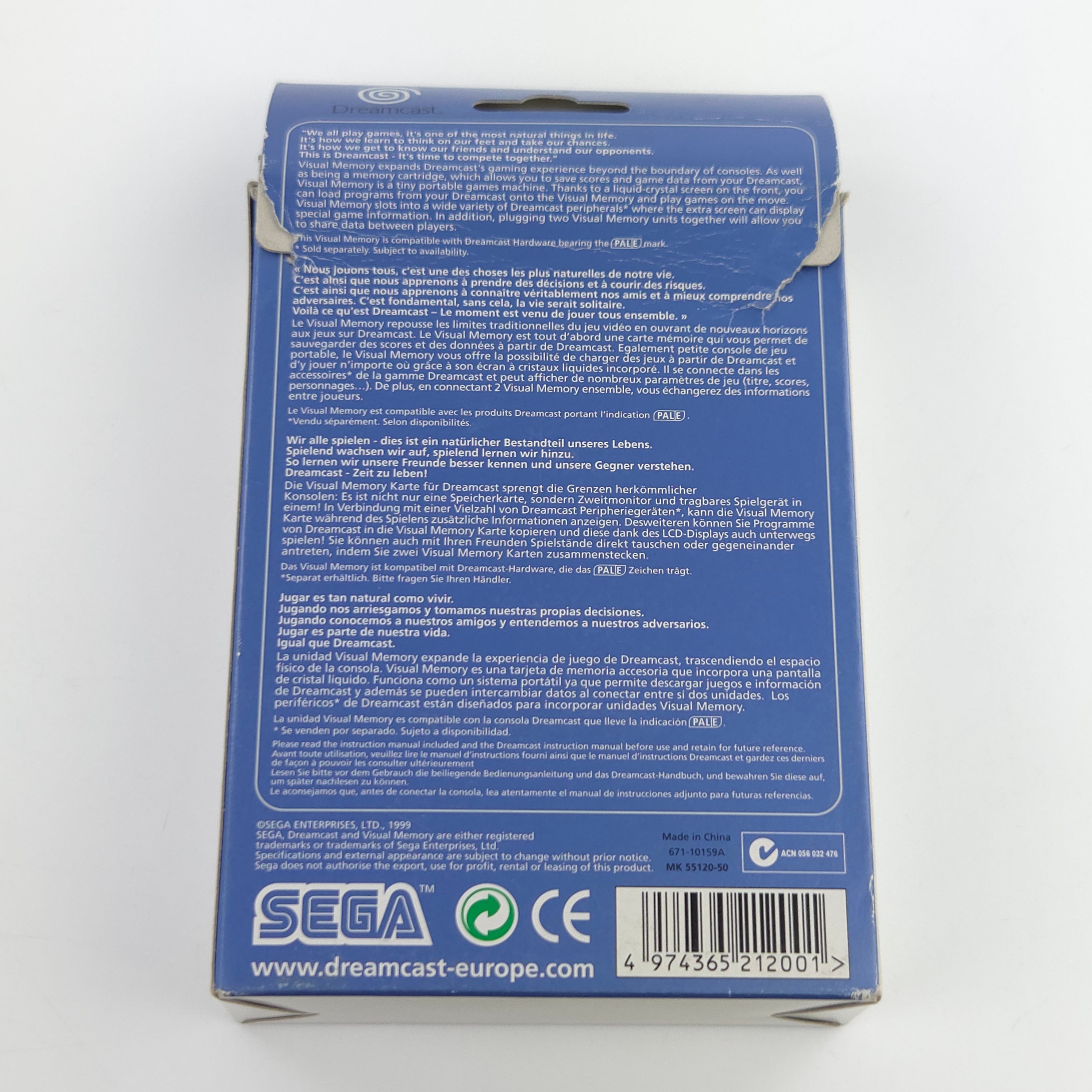 Sega Dreamcast Zubehör – Visual Memory Unit Grau OVP