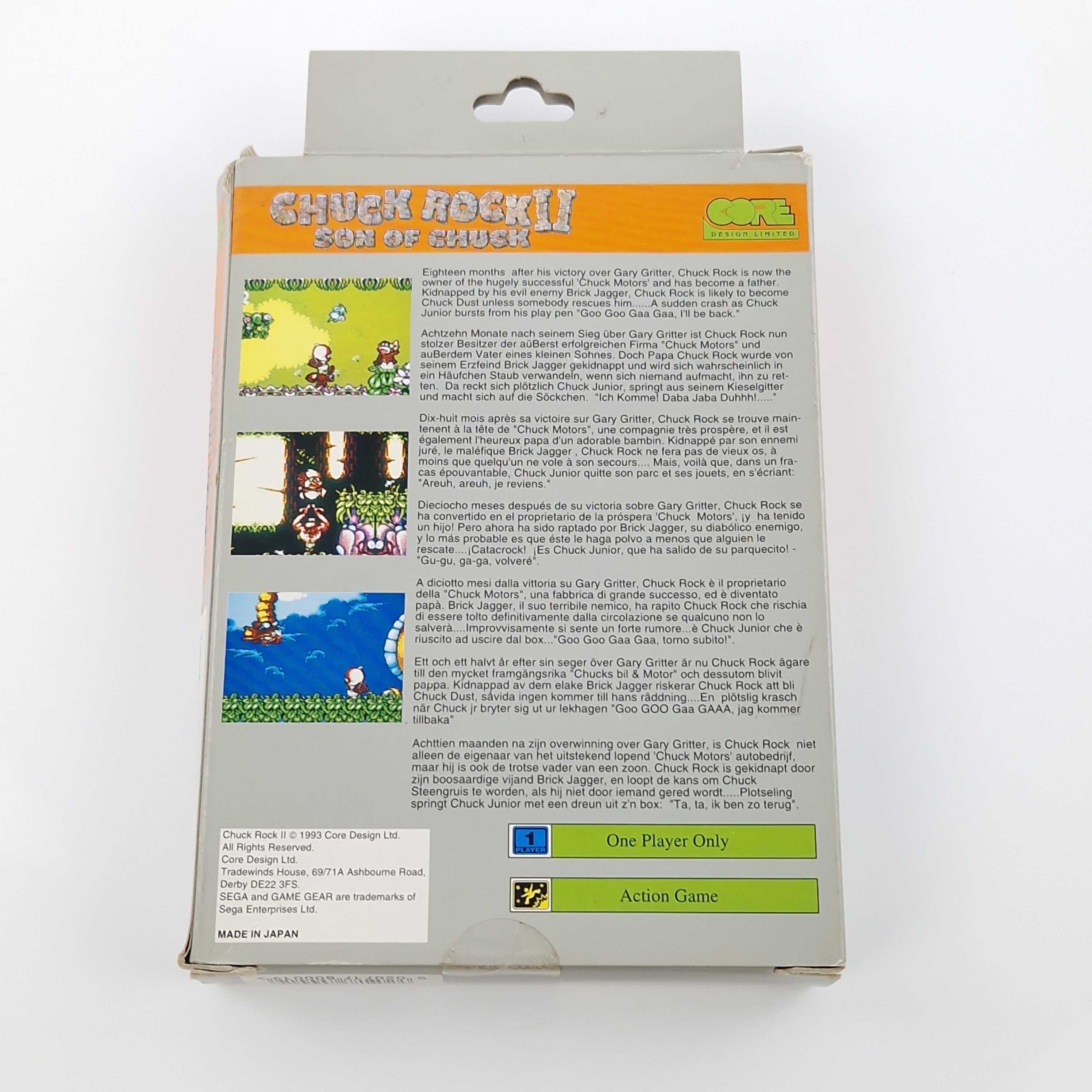 Sega Game Gear Spiel – Chuck Rock II Son of Chuck PAL OVP