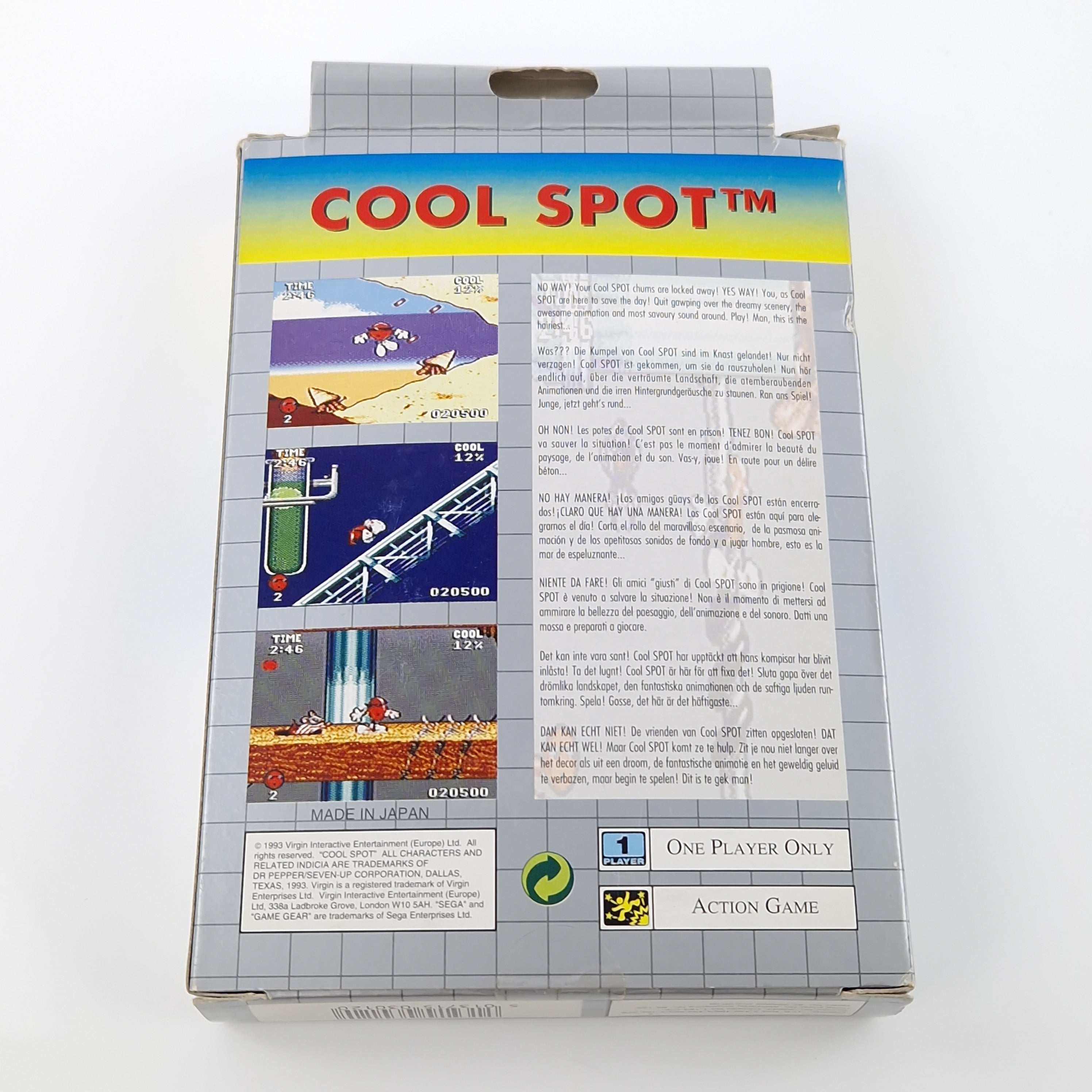 Sega Game Gear Spiel – Cool Spot OVP PAL Modul Anleitung
