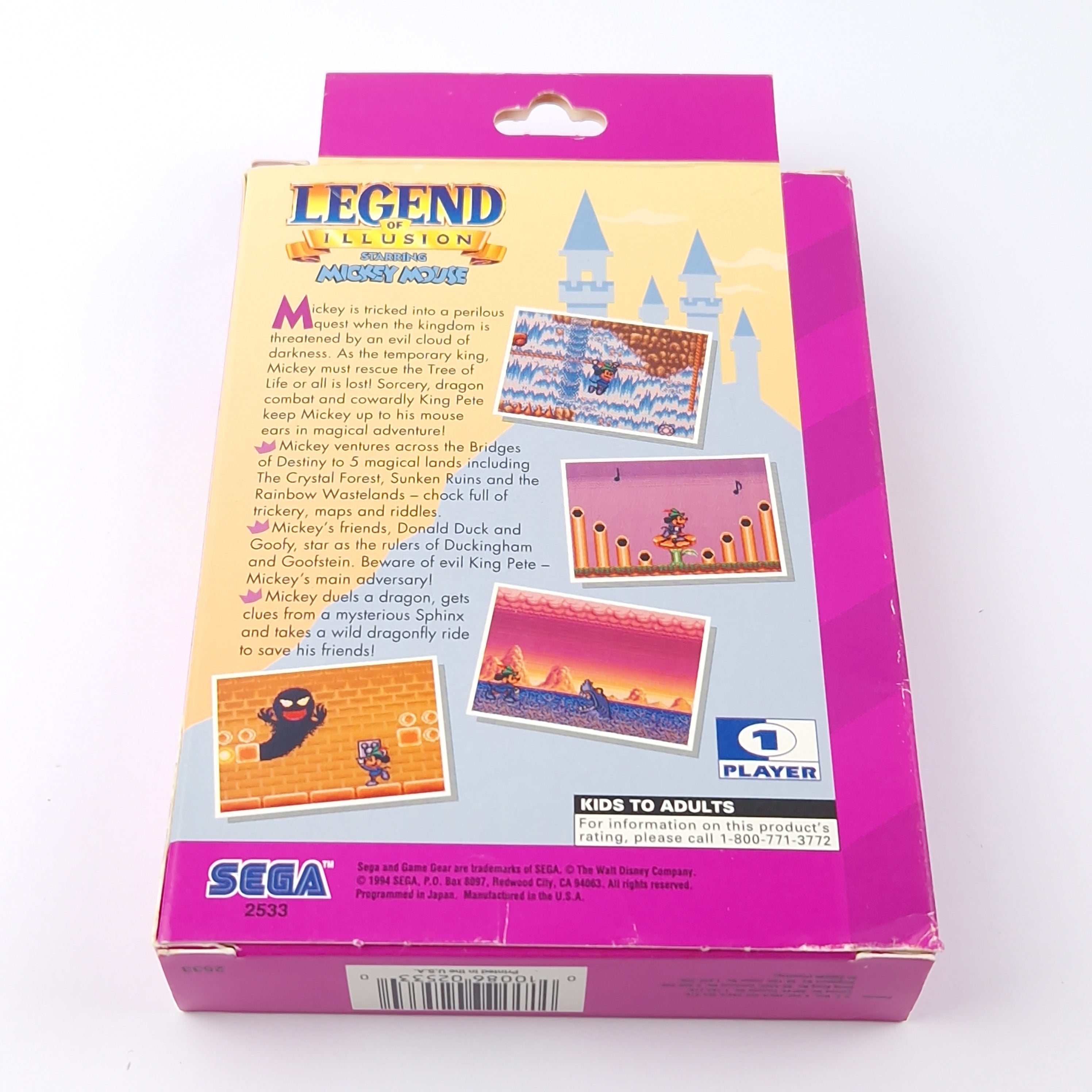 Sega Game Gear Spiel: Legend of illusion starring Mickey Mouse - OVP Modul USA
