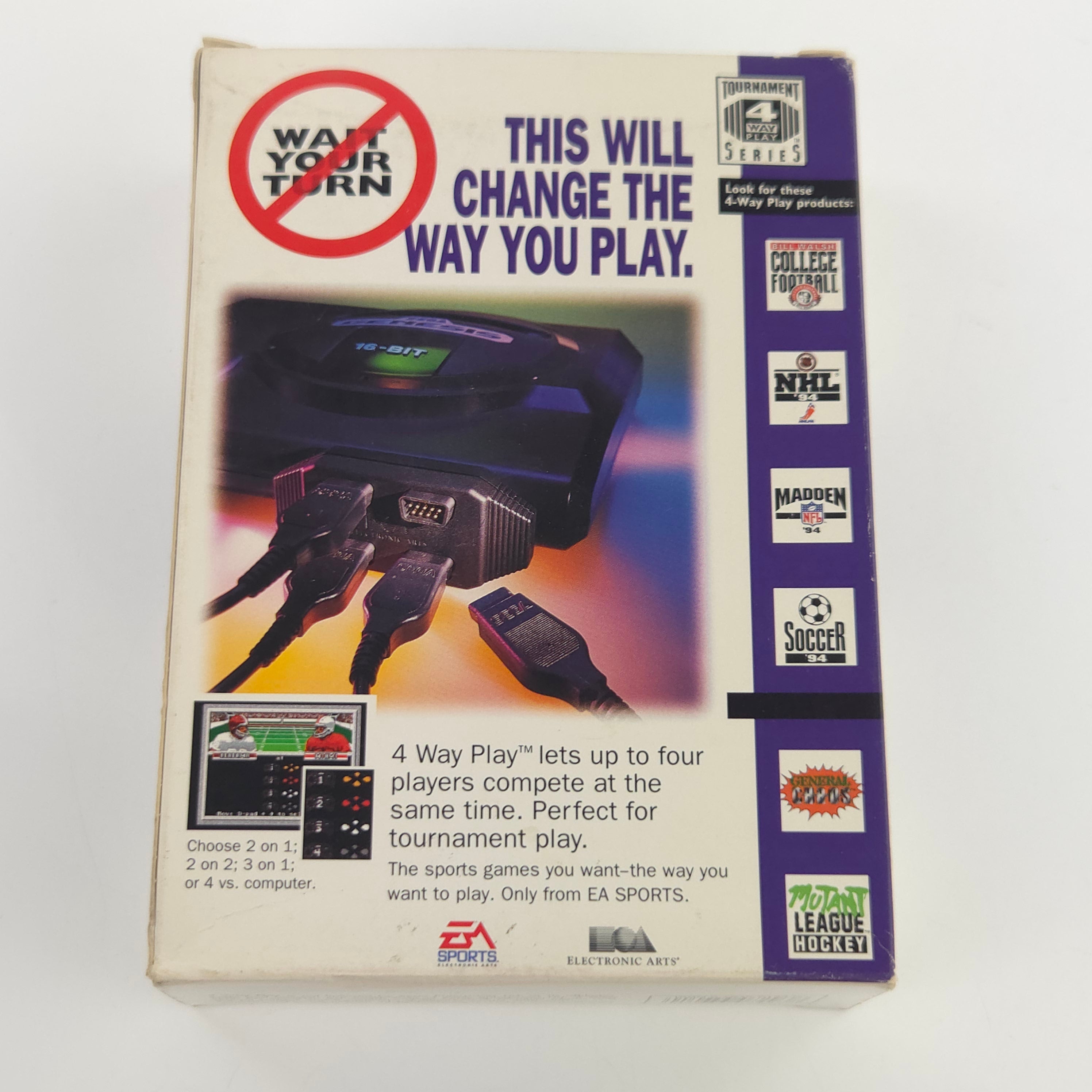 Sega Genesis Zubehör 4 Way Play Adapter EA Sports OVP
