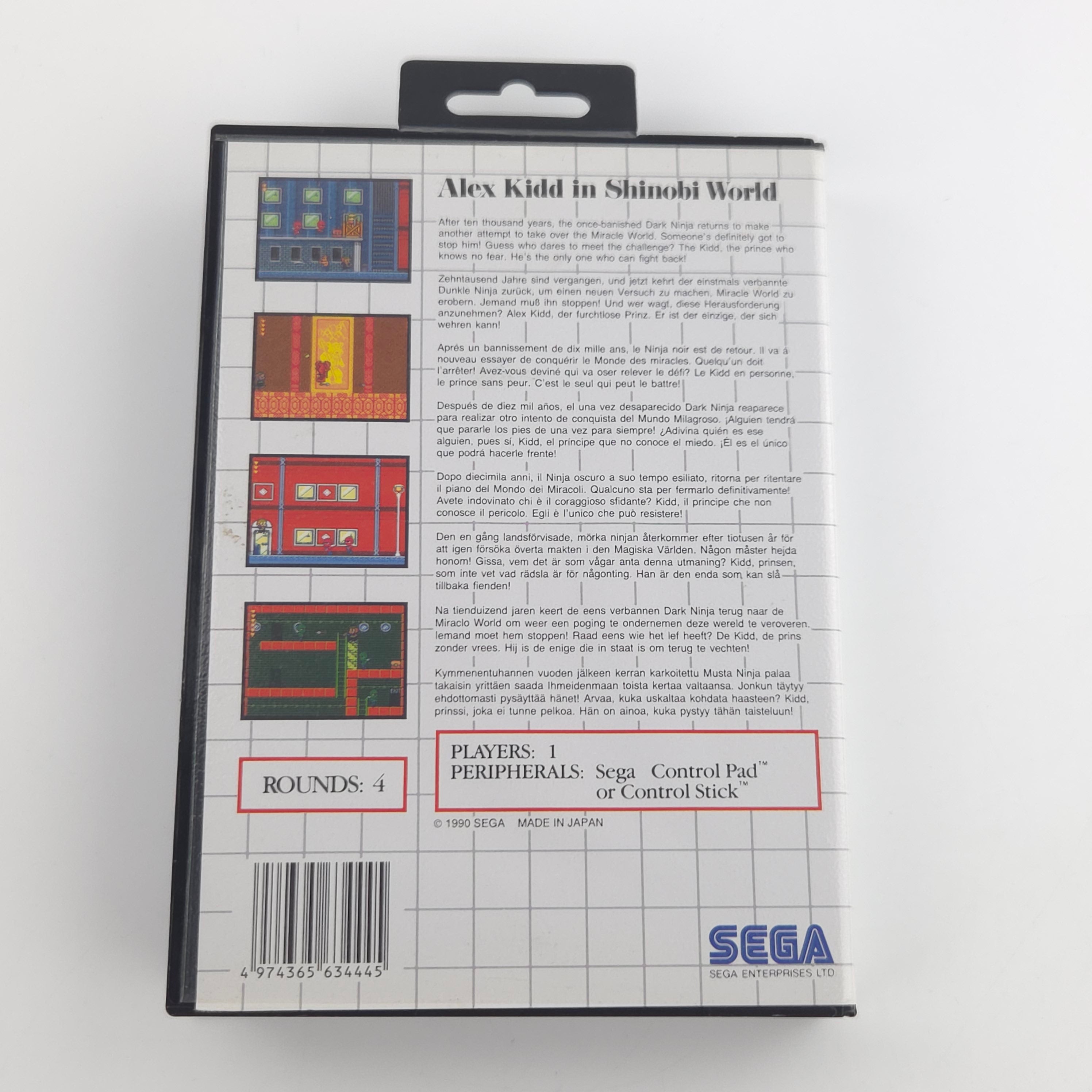 Sega Master System Spiel Alex Kidd Shinobi World OVP PAL