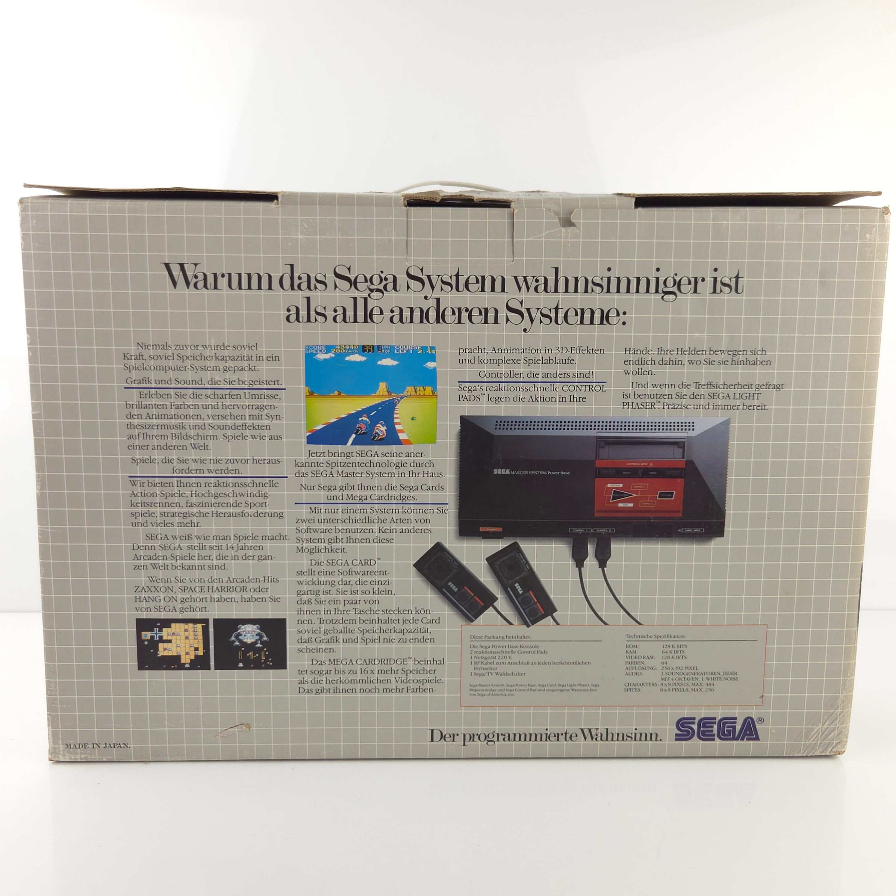 Sega Master System Konsole OVP Hang On PAL