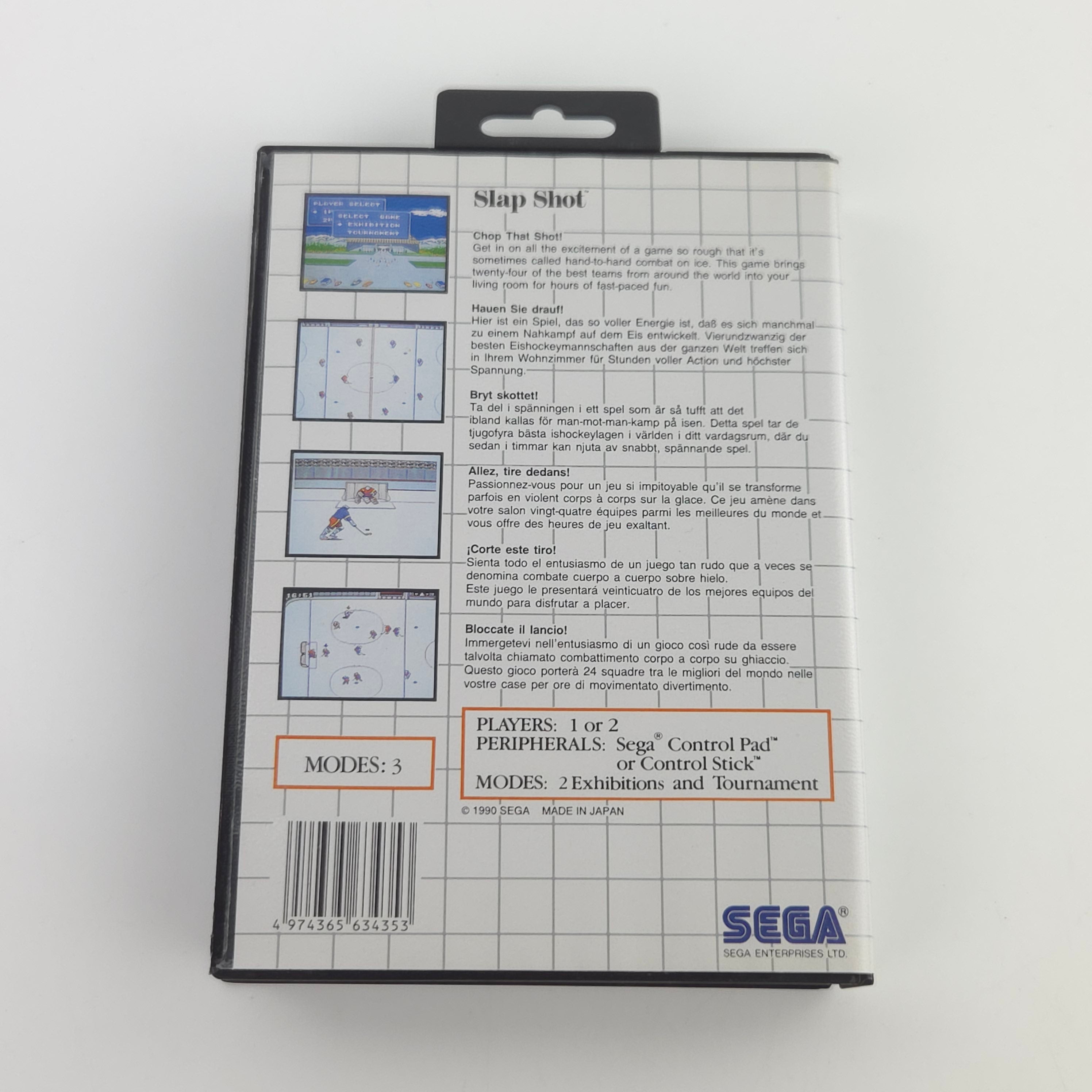 Sega Master System Spiel Slap Shot MS Modul OVP PAL EUR