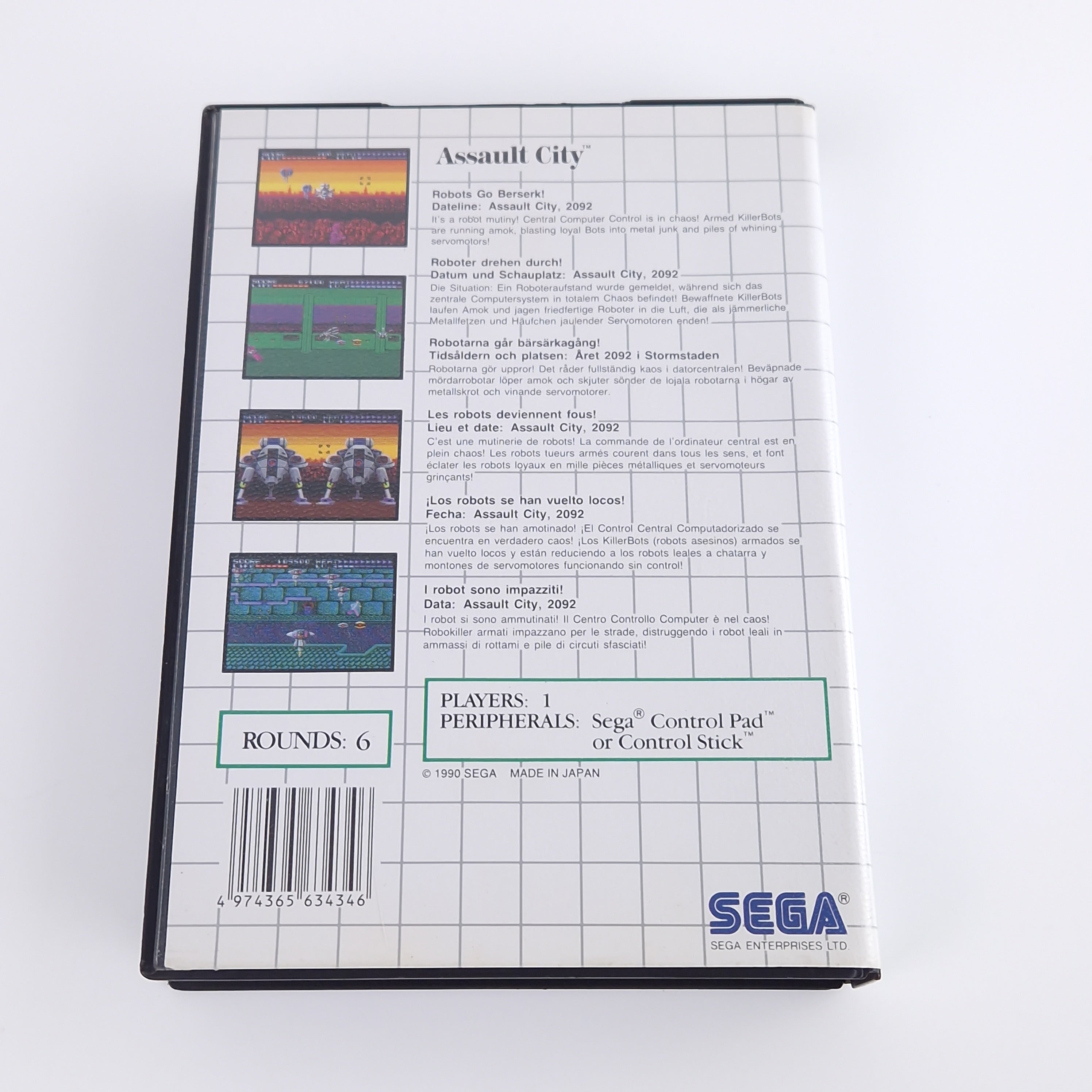 Sega Master System Spiel – Assault City OVP PAL MS