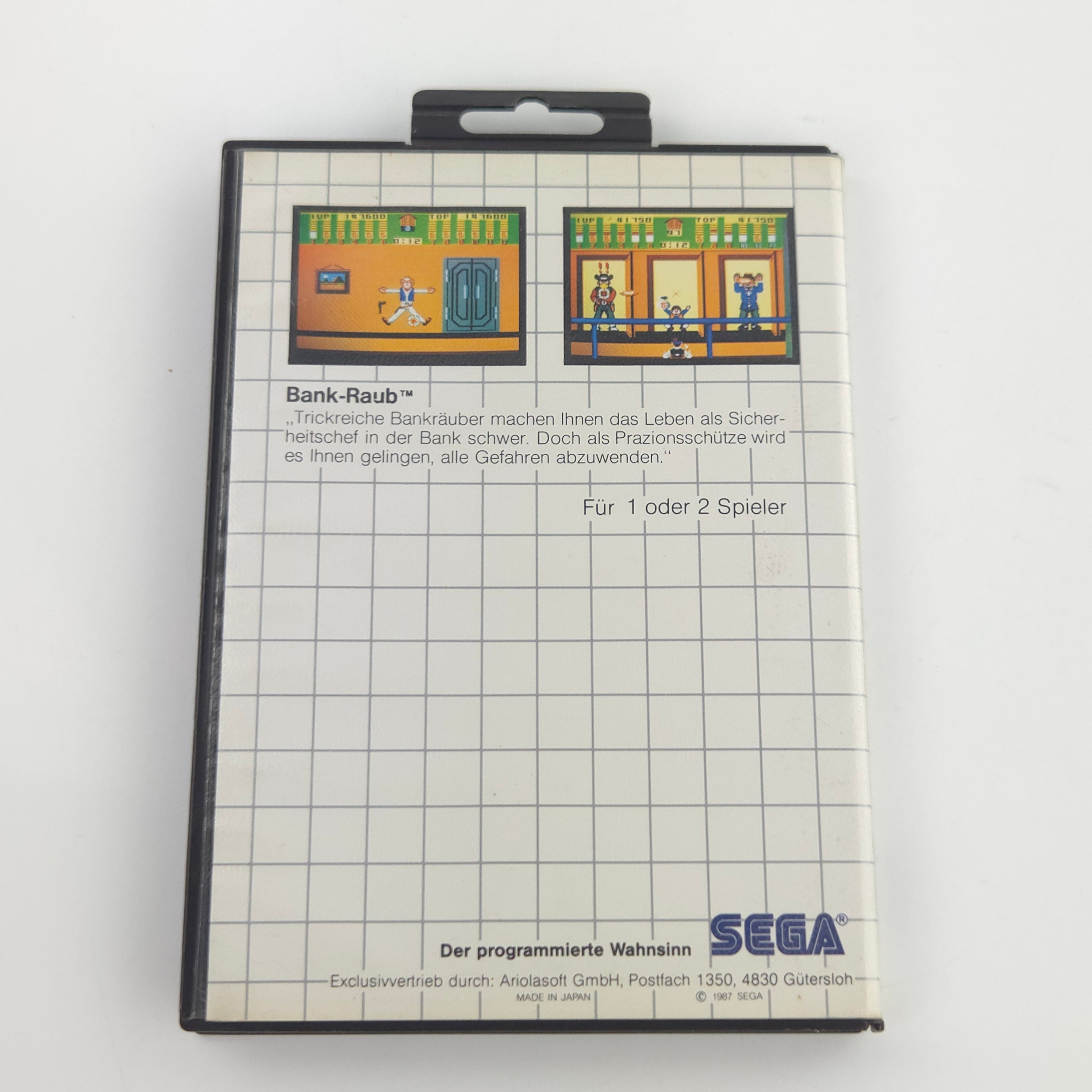 Sega Master System Spiel Bank Panic Sega Card MS OVP CIB