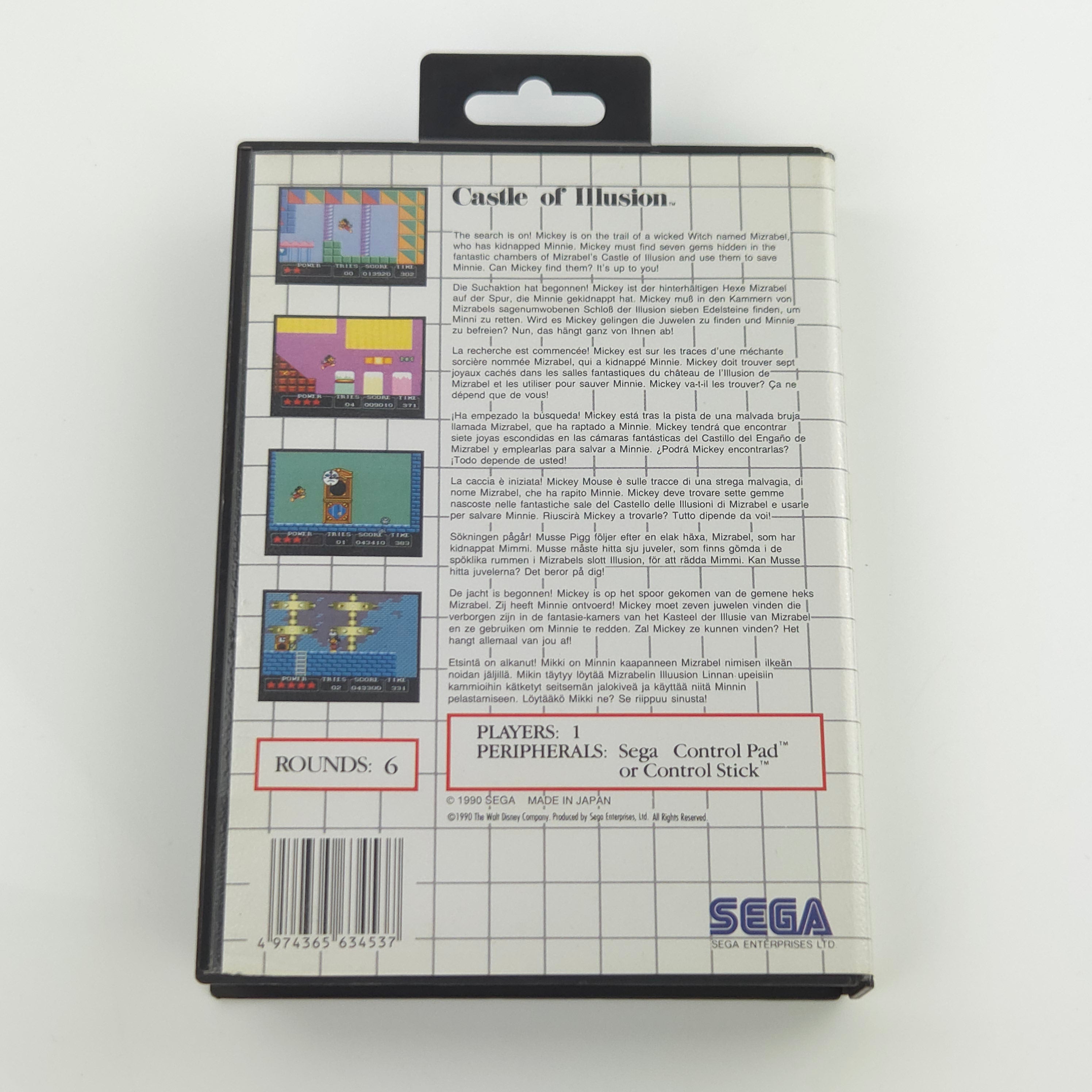 Sega Master System Spiel – Castle of Illusion OVP Modul