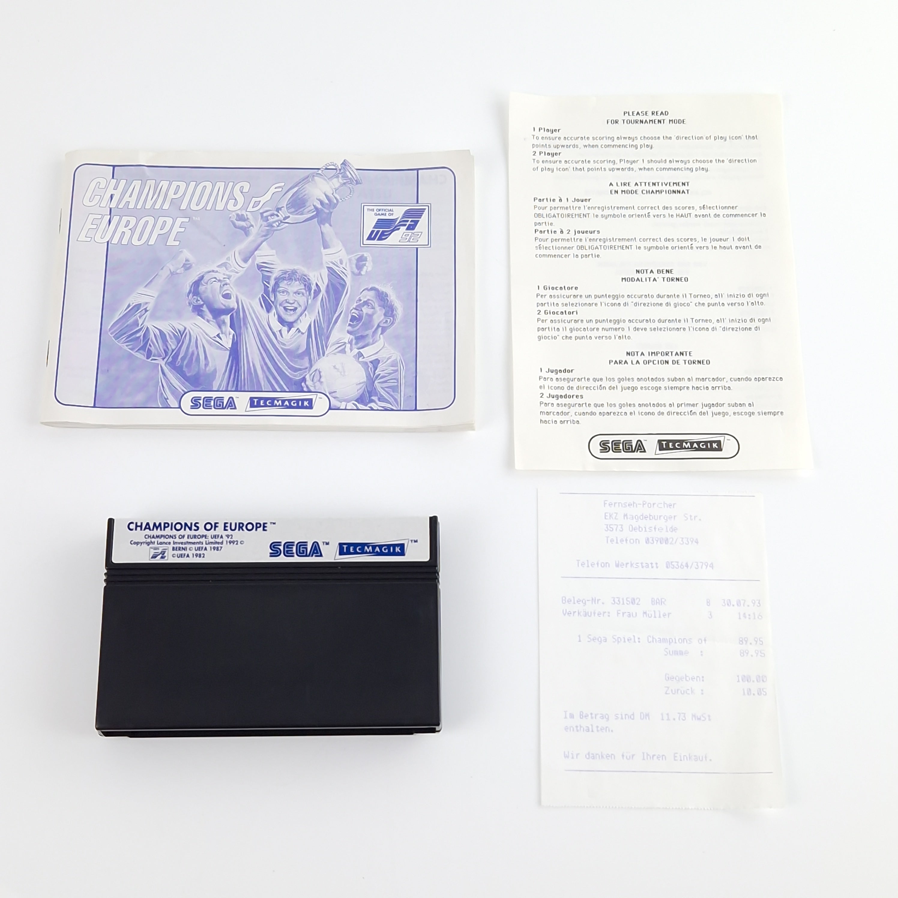 Sega Master System Spiel – Champions of Europe Modul PAL OVP