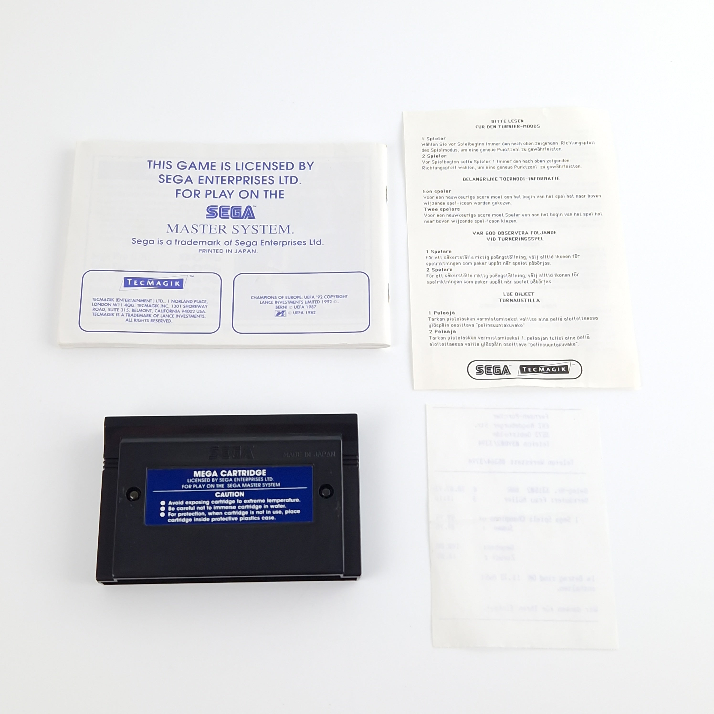 Sega Master System Spiel – Champions of Europe Modul PAL OVP