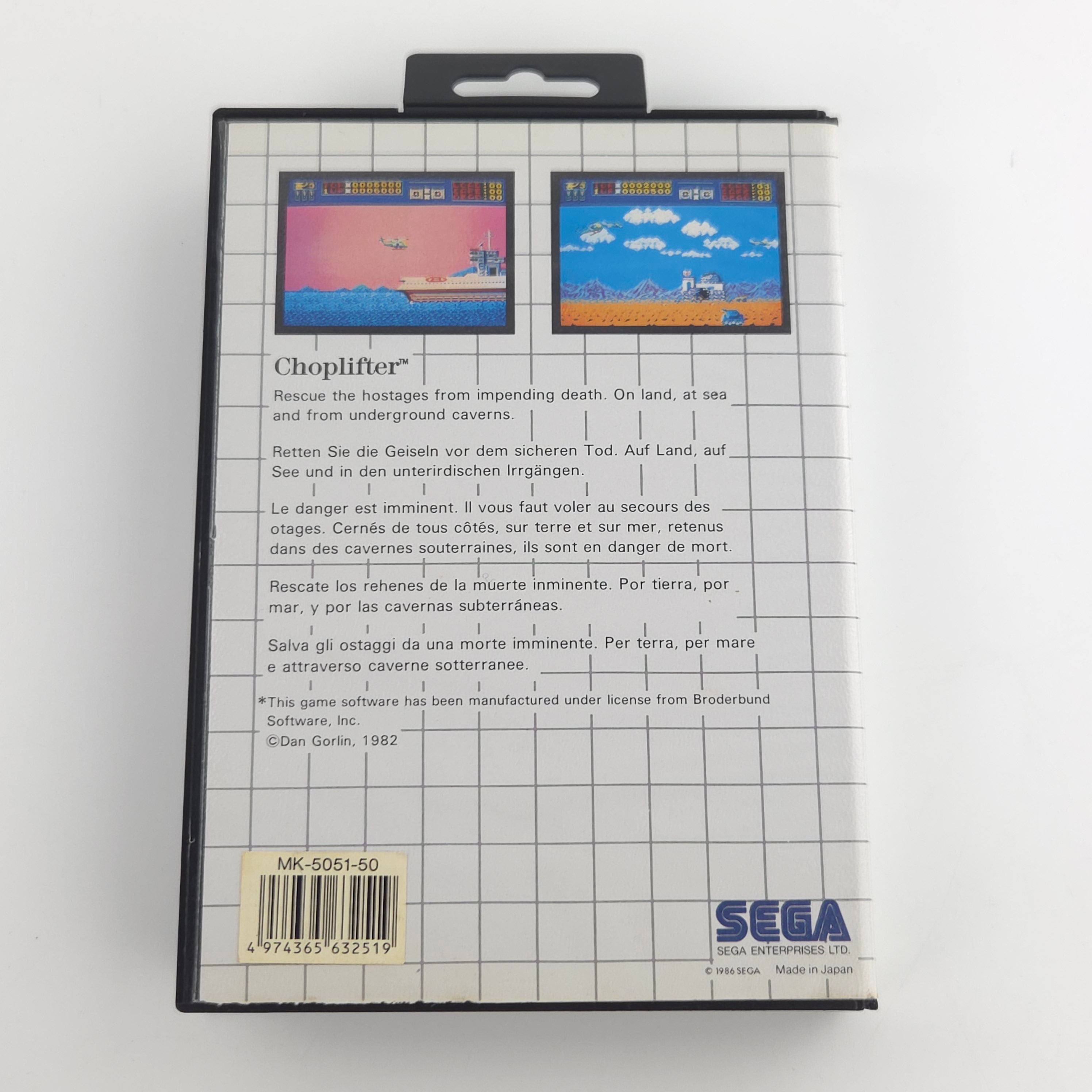 Sega Master System Spiel Choplifter Modul OVP PAL EUR