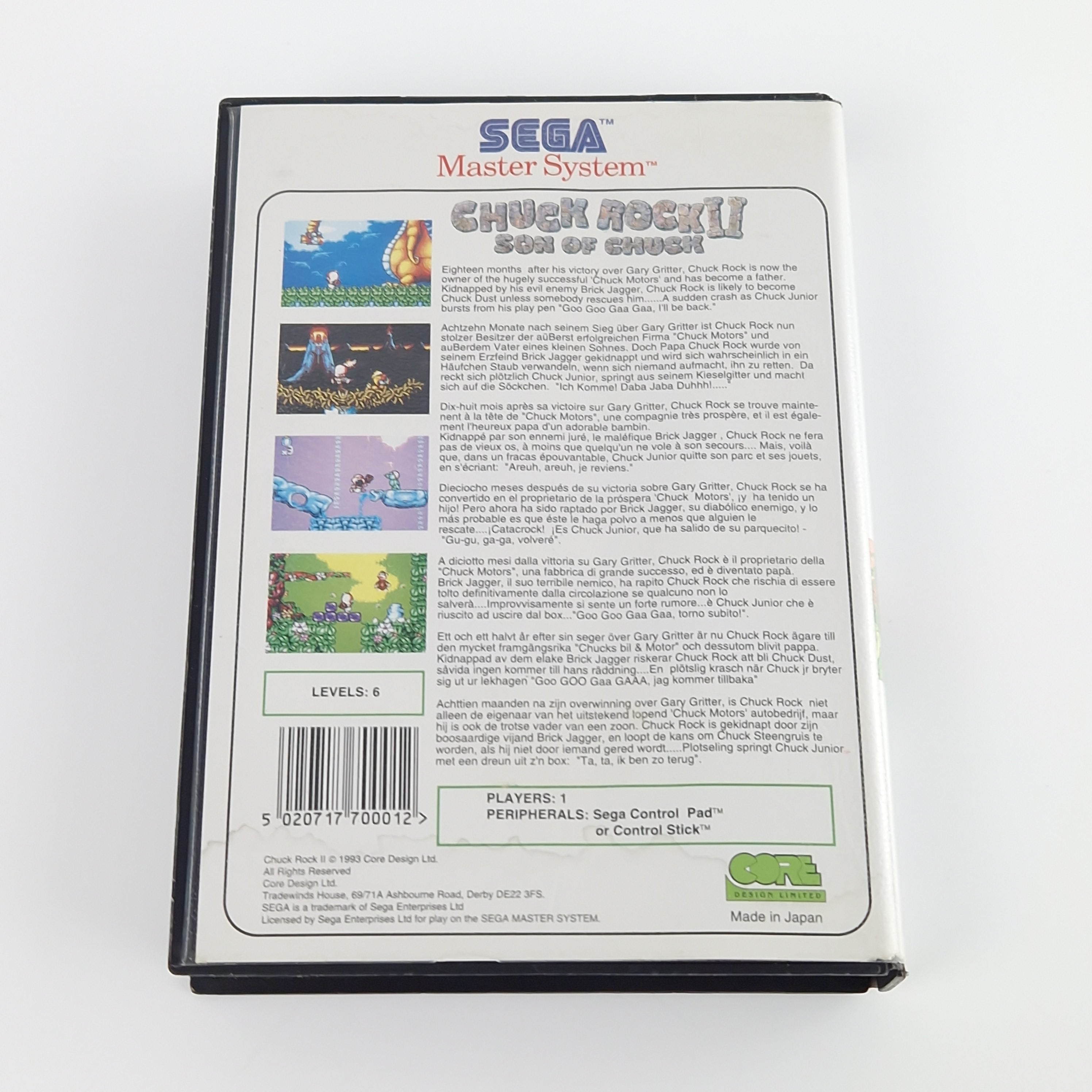Sega Master System Spiel – Chuck Rock II Son of Chuck OVP PAL