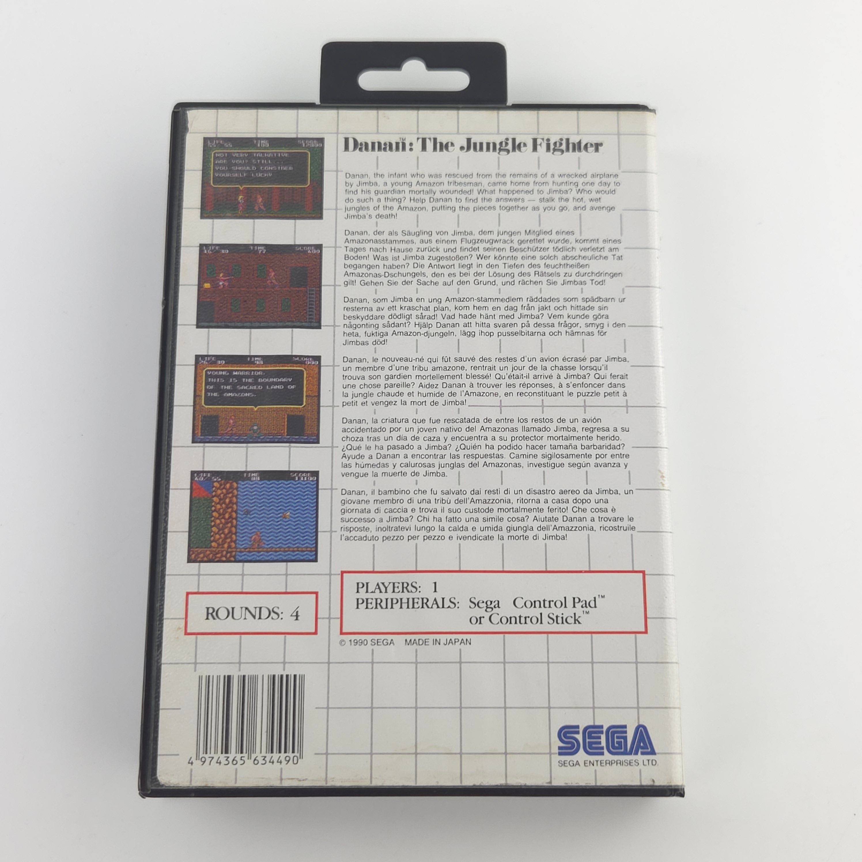 Master System Spiel Danan Jungle Fighter OVP PAL