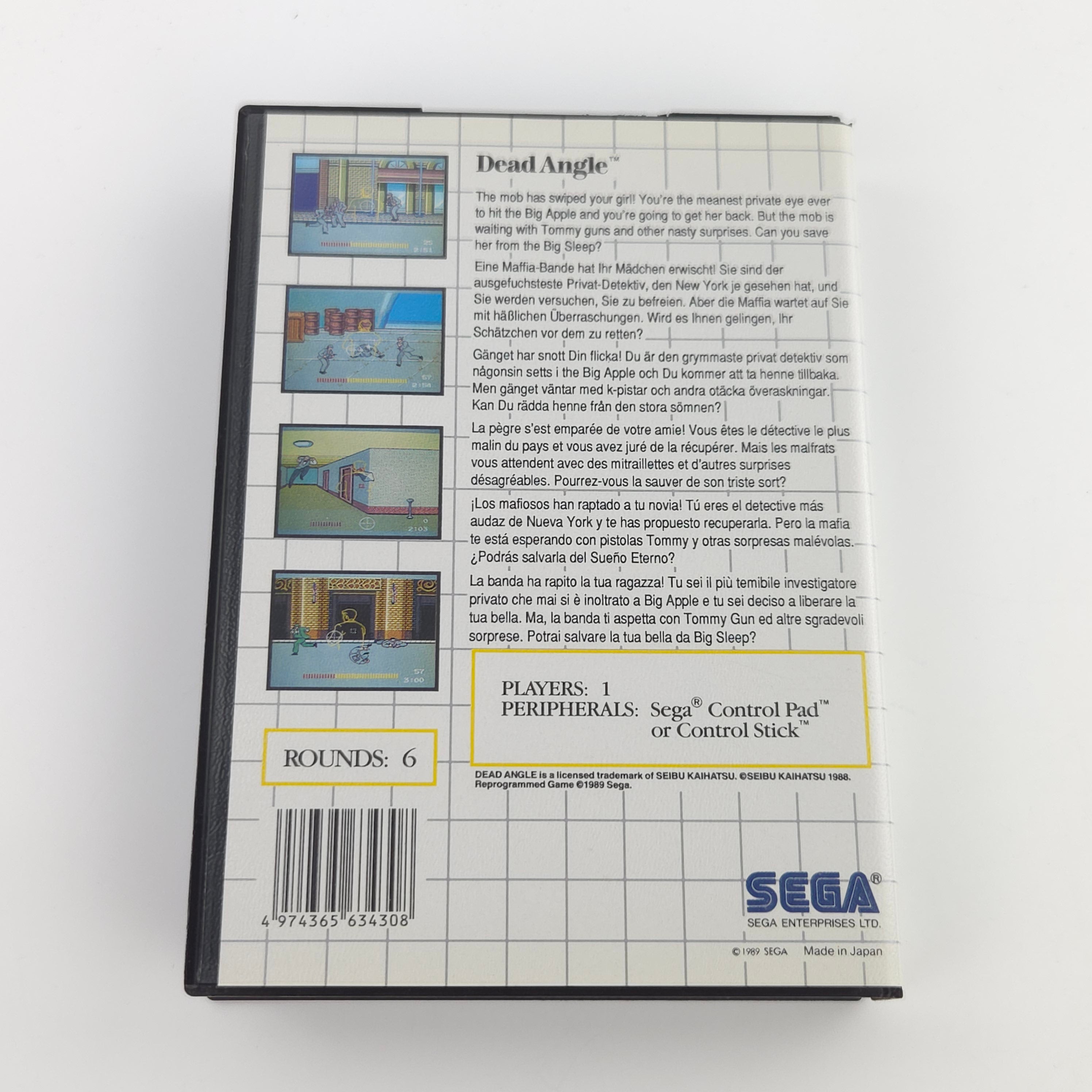 Sega Master System Spiel Dead Angle MS OVP PAL 1989