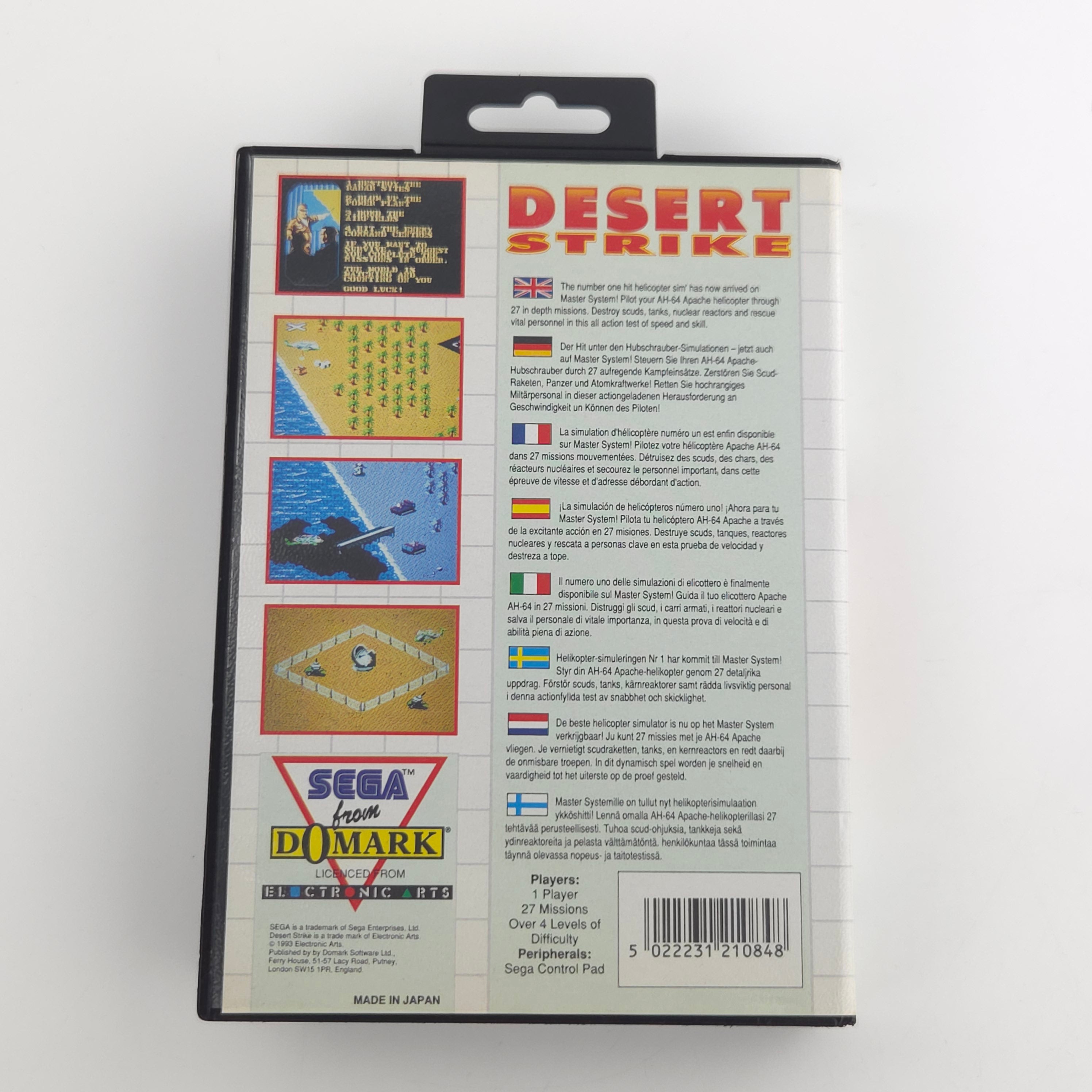 Master System Spiel Desert Strike OVP PAL EUR Domark