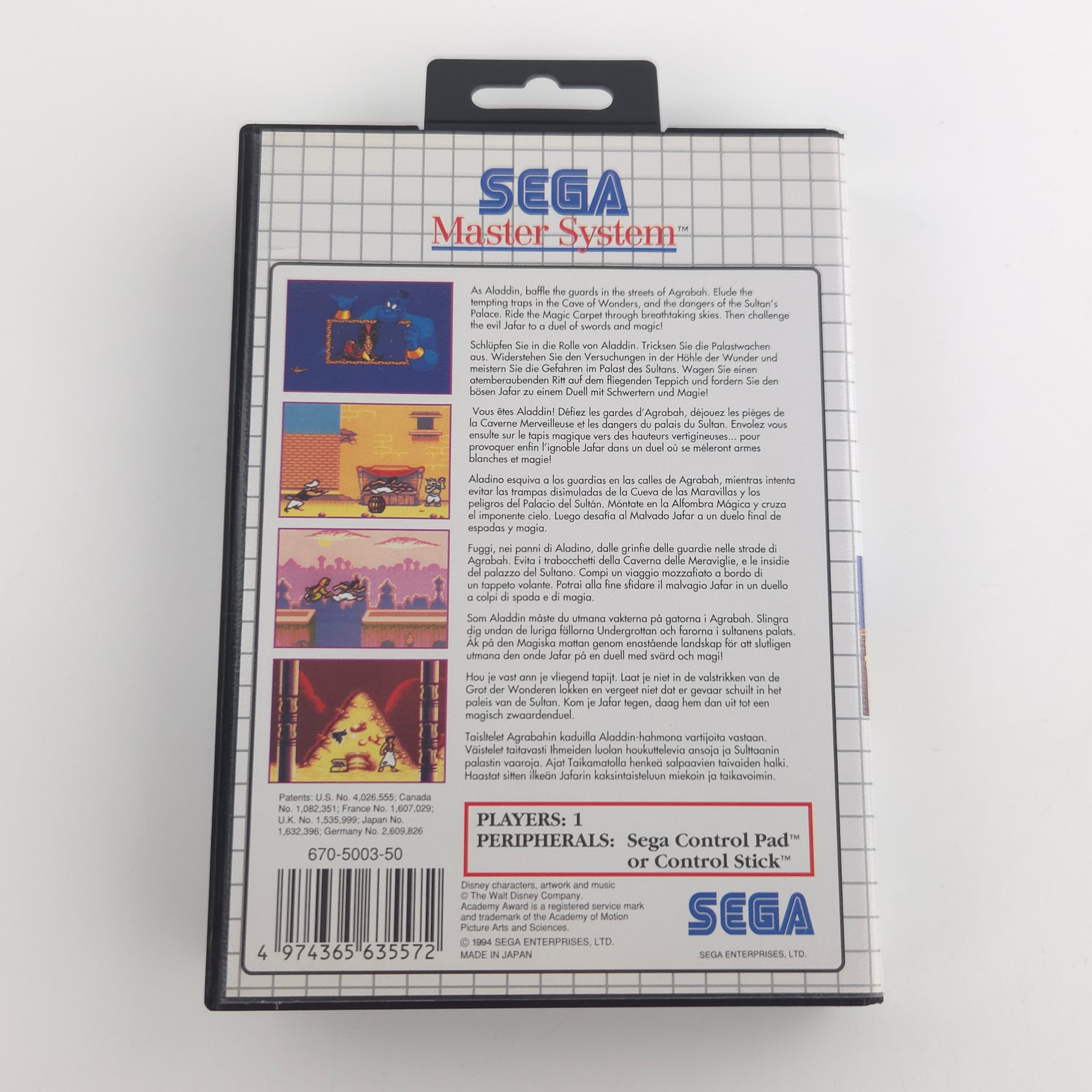 Sega Master System Spiel Disney Aladdin OVP PAL EUR