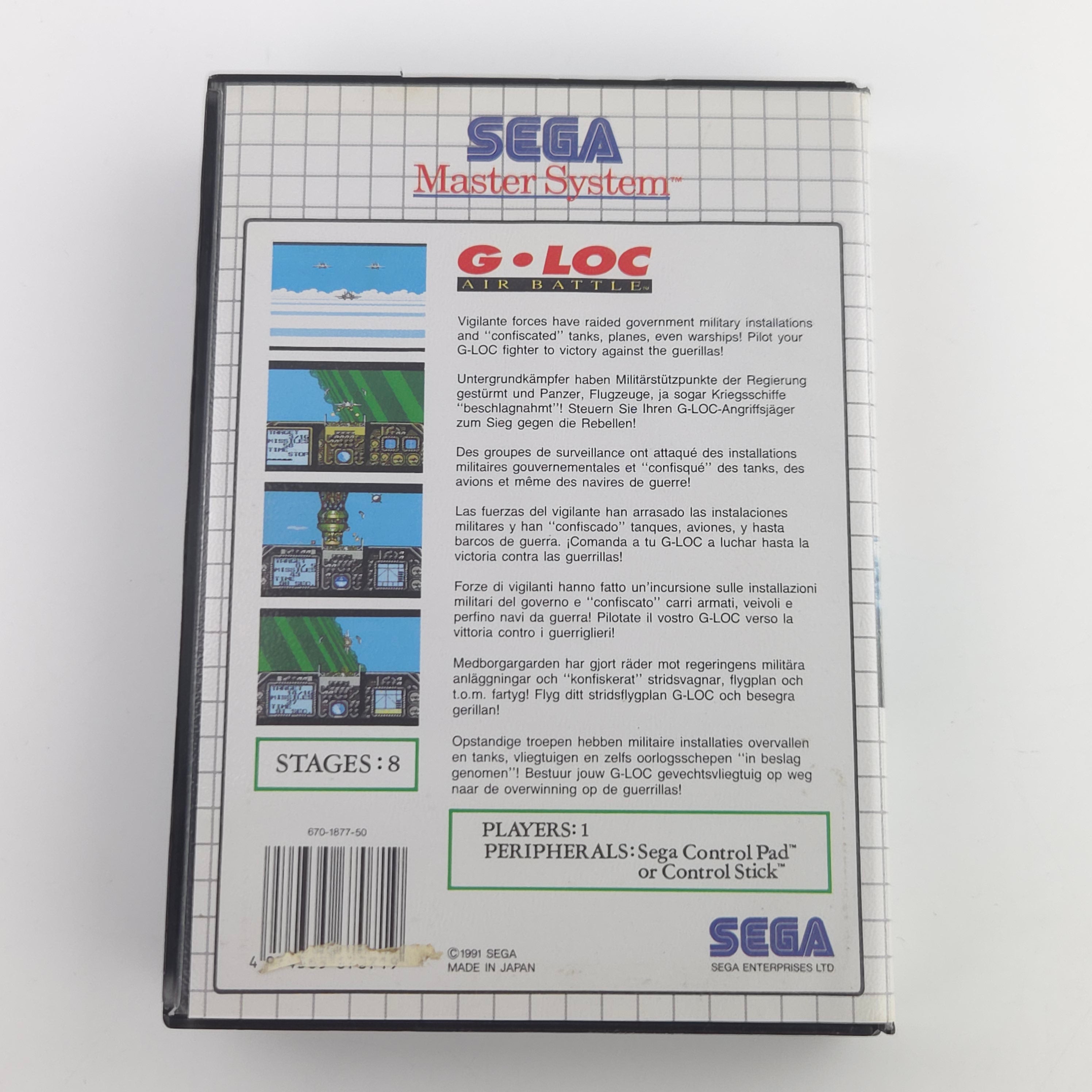 Master System Spiel G Loc Air Battle Modul Anleitung OVP