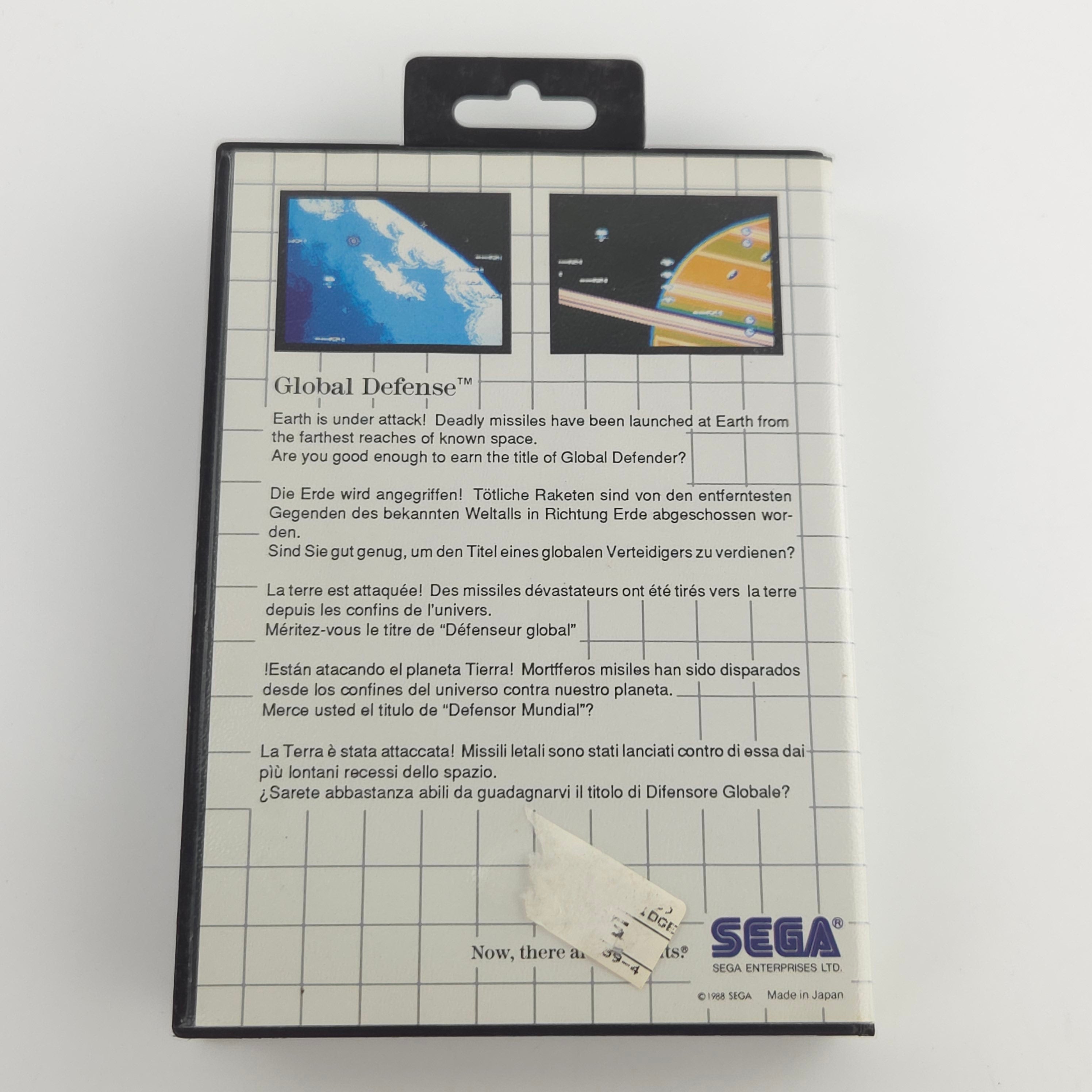 Sega Master System Spiel Global Defense MS OVP PAL EUR