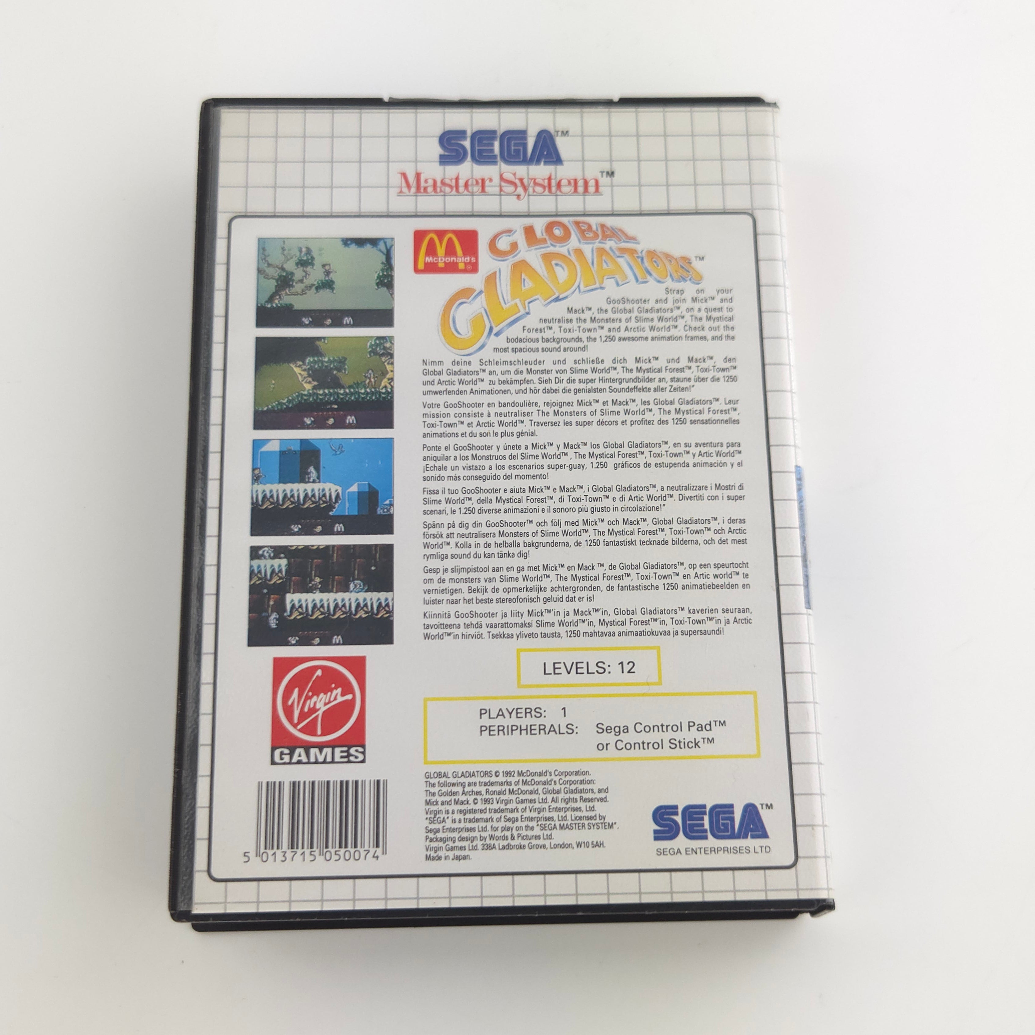 Sega Master System Spiel – Global Gladiator Modul OVP