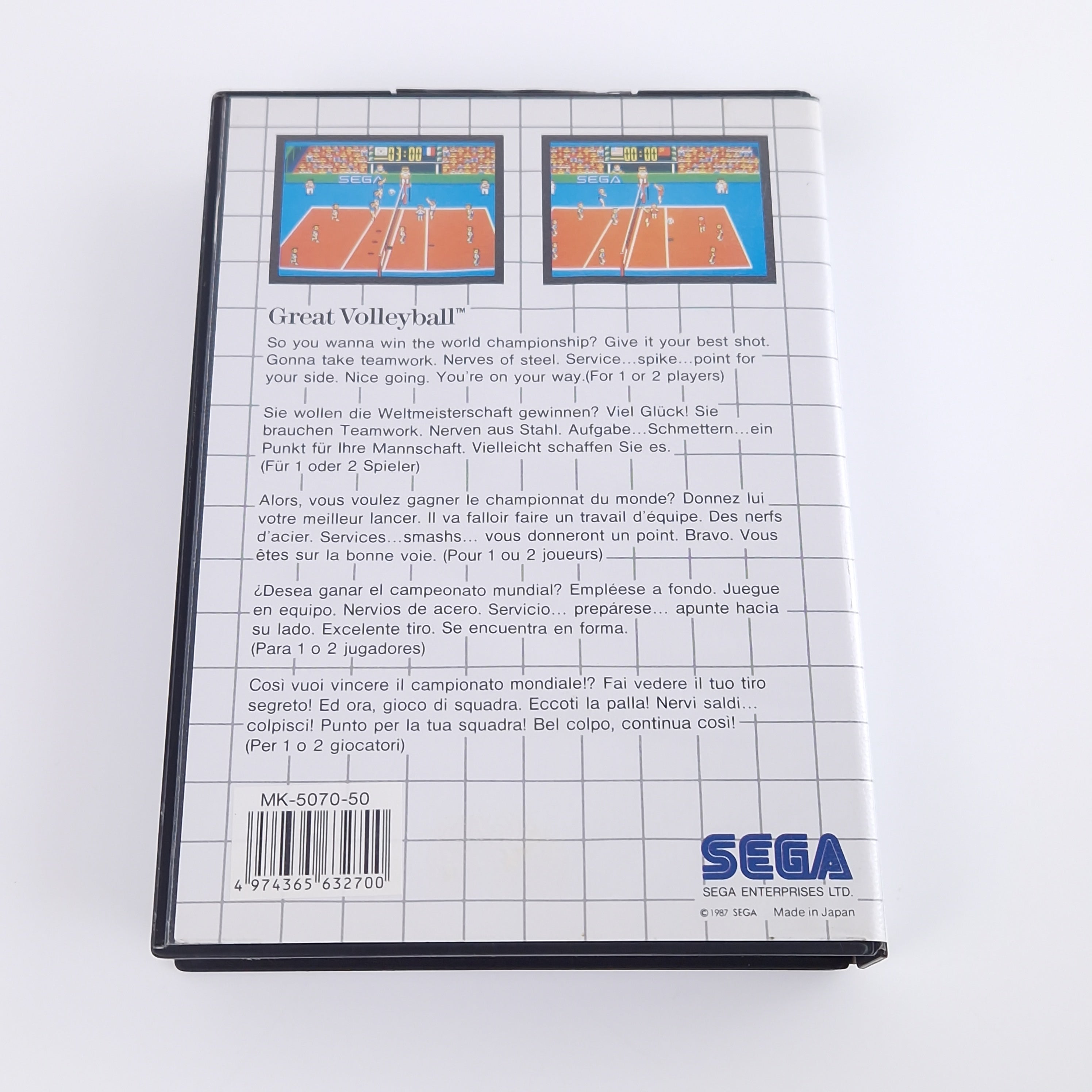 Sega Master System Spiel – Great Volleyball OVP PAL