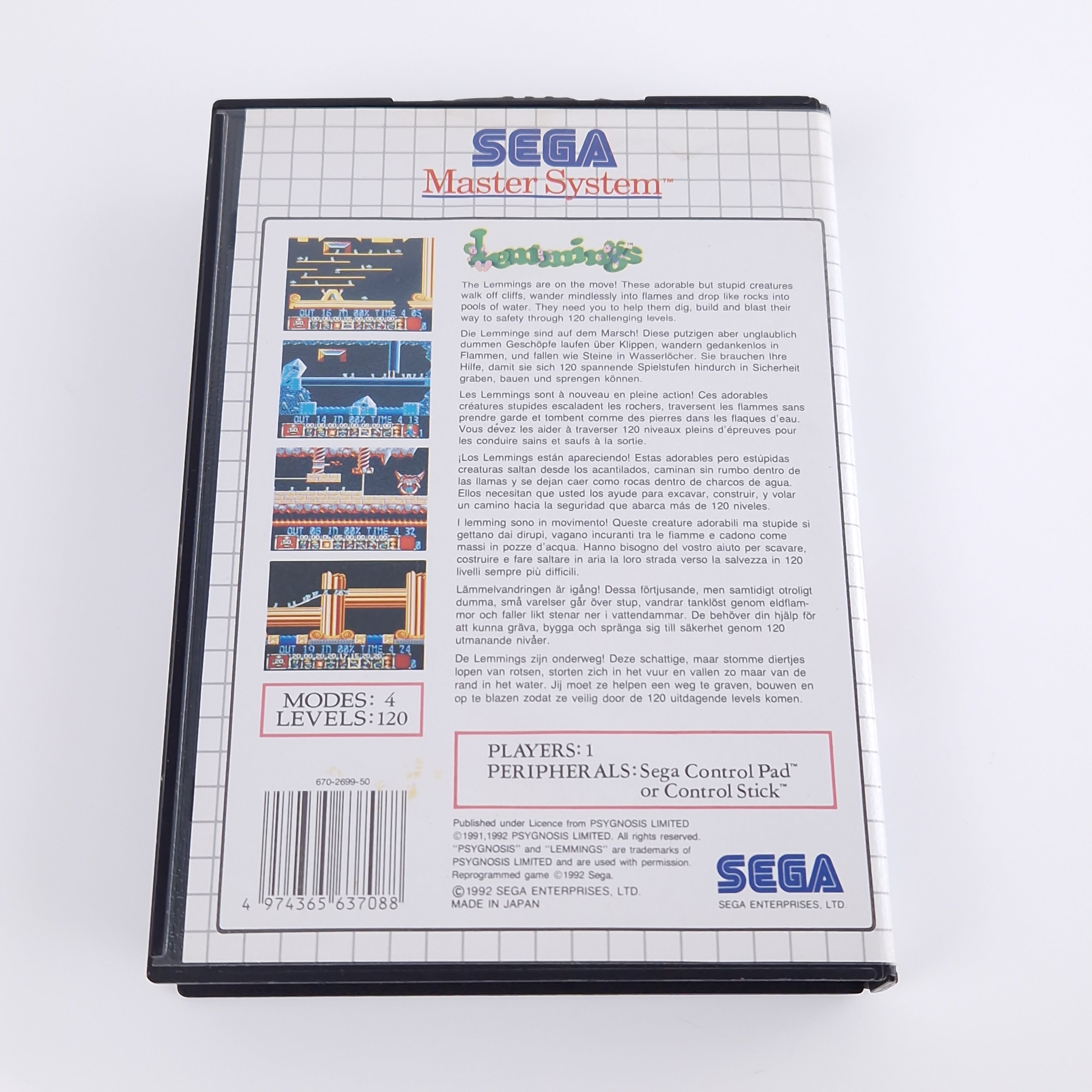 Sega Master System Spiel – Lemmings Modul OVP PAL