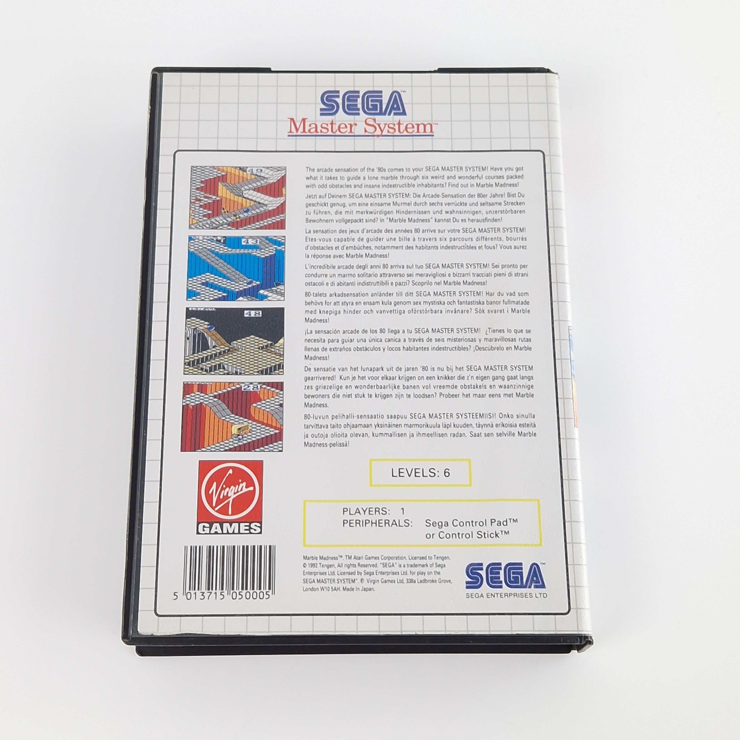 Sega Master System Spiel – Marble Madness Modul OVP PAL