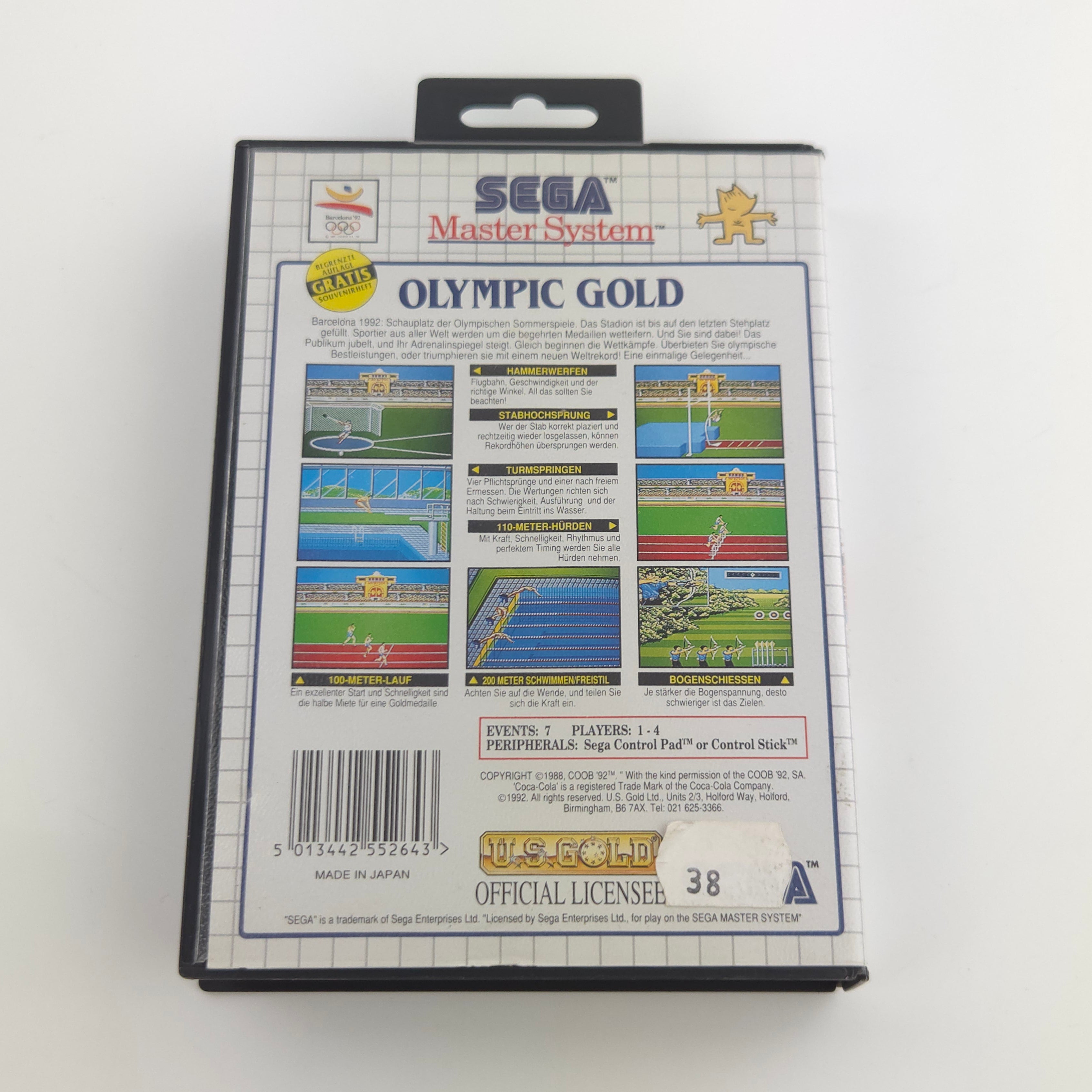 Sega Master System Spiel – Olympic Gold Barcelona 92 OVP