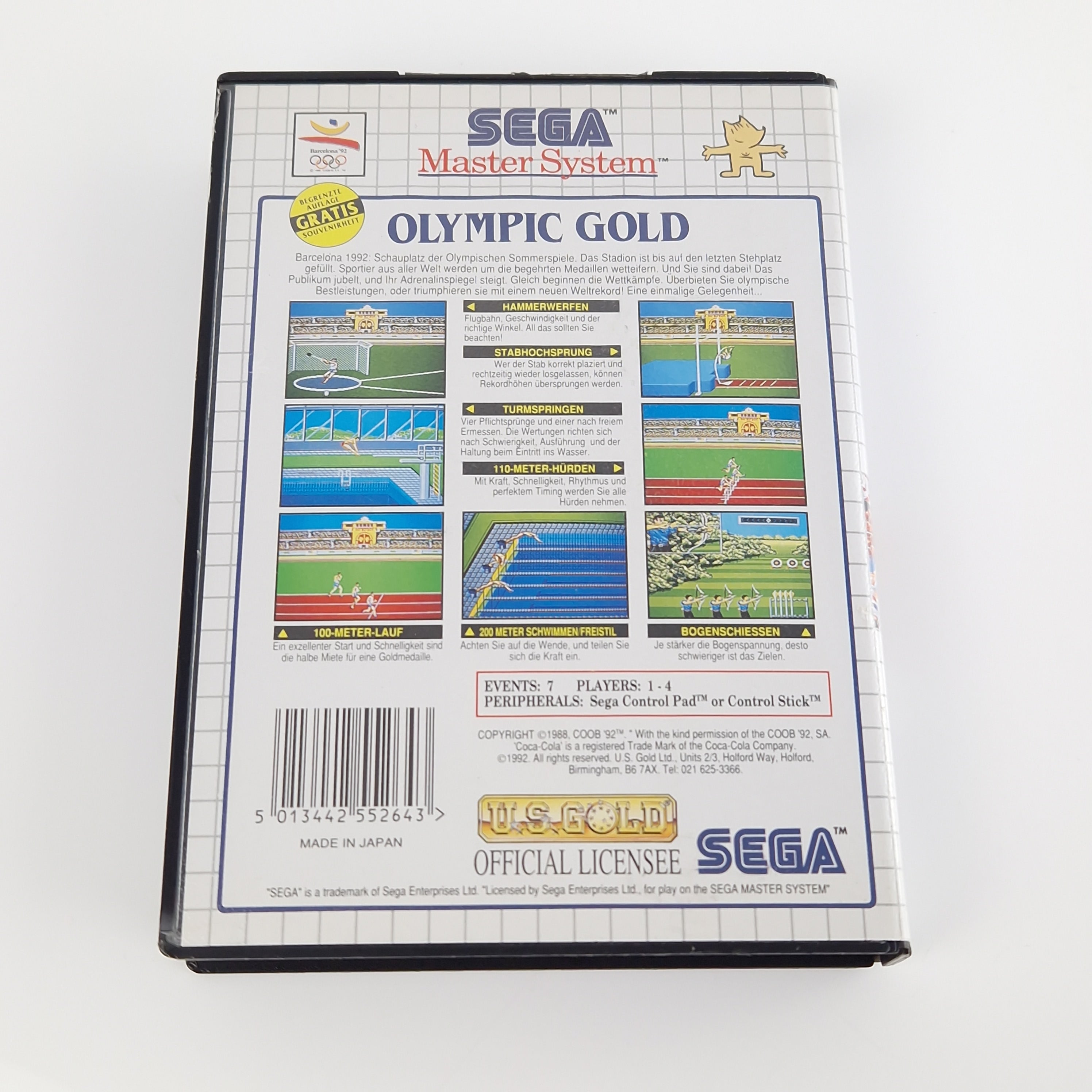 Sega Master System Spiel – Olympic Gold Barcelona 92 OVP PAL