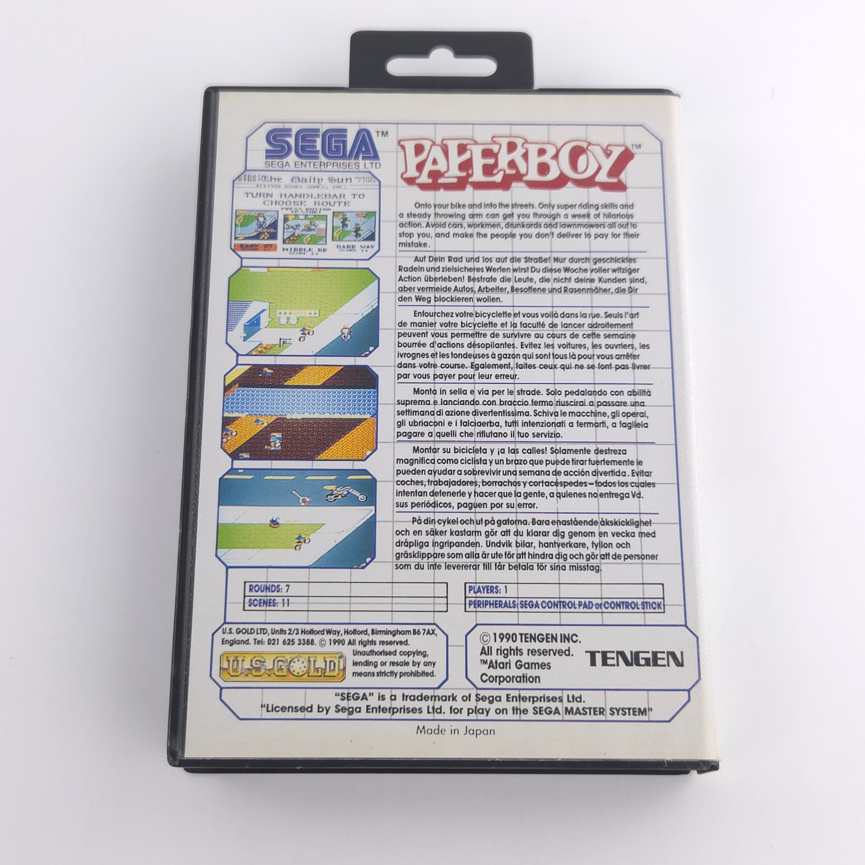 Sega Master System Spiel Paperboy Modul Anleitung OVP PAL