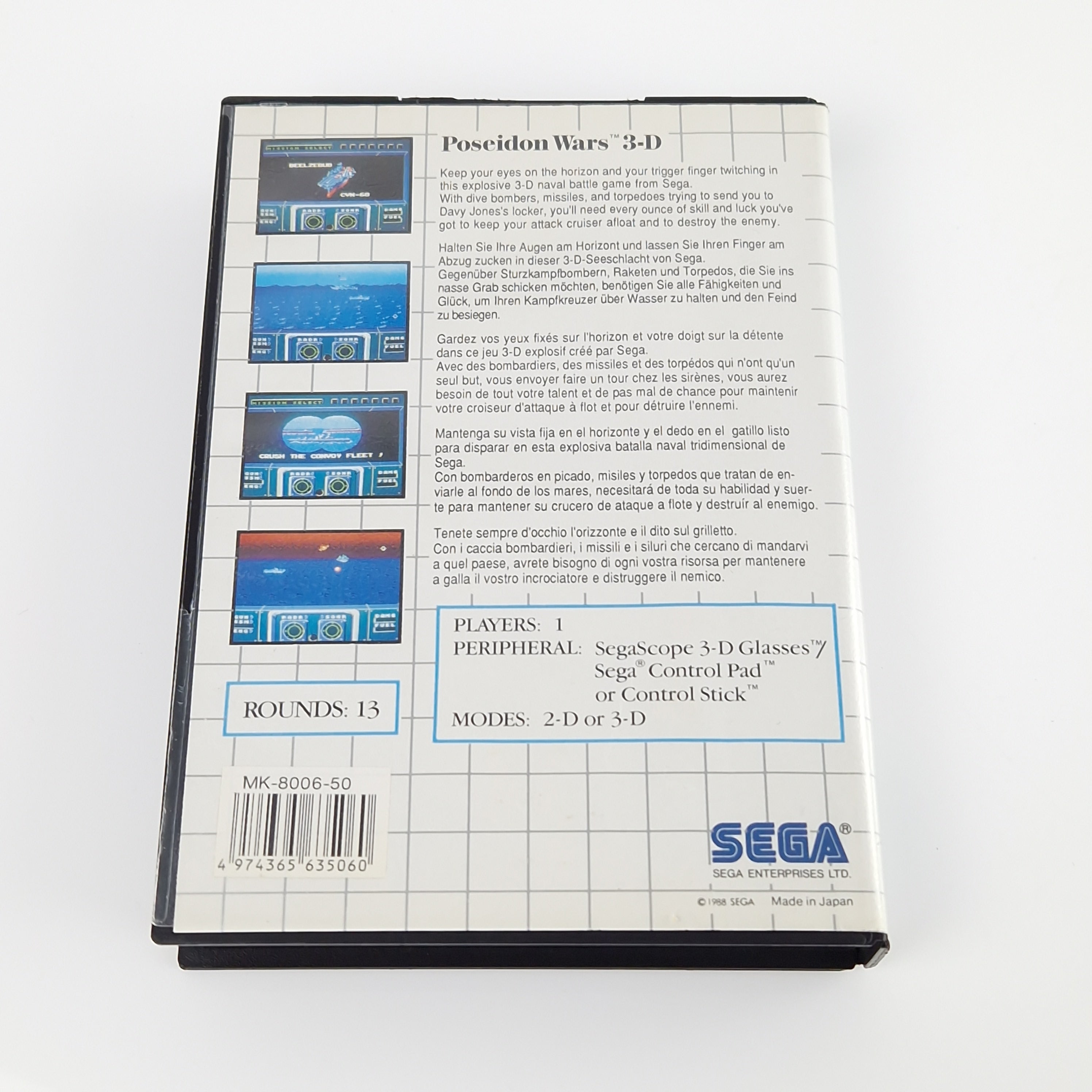 Sega Master System Spiel – Poseidon Wars 3-D OVP PAL