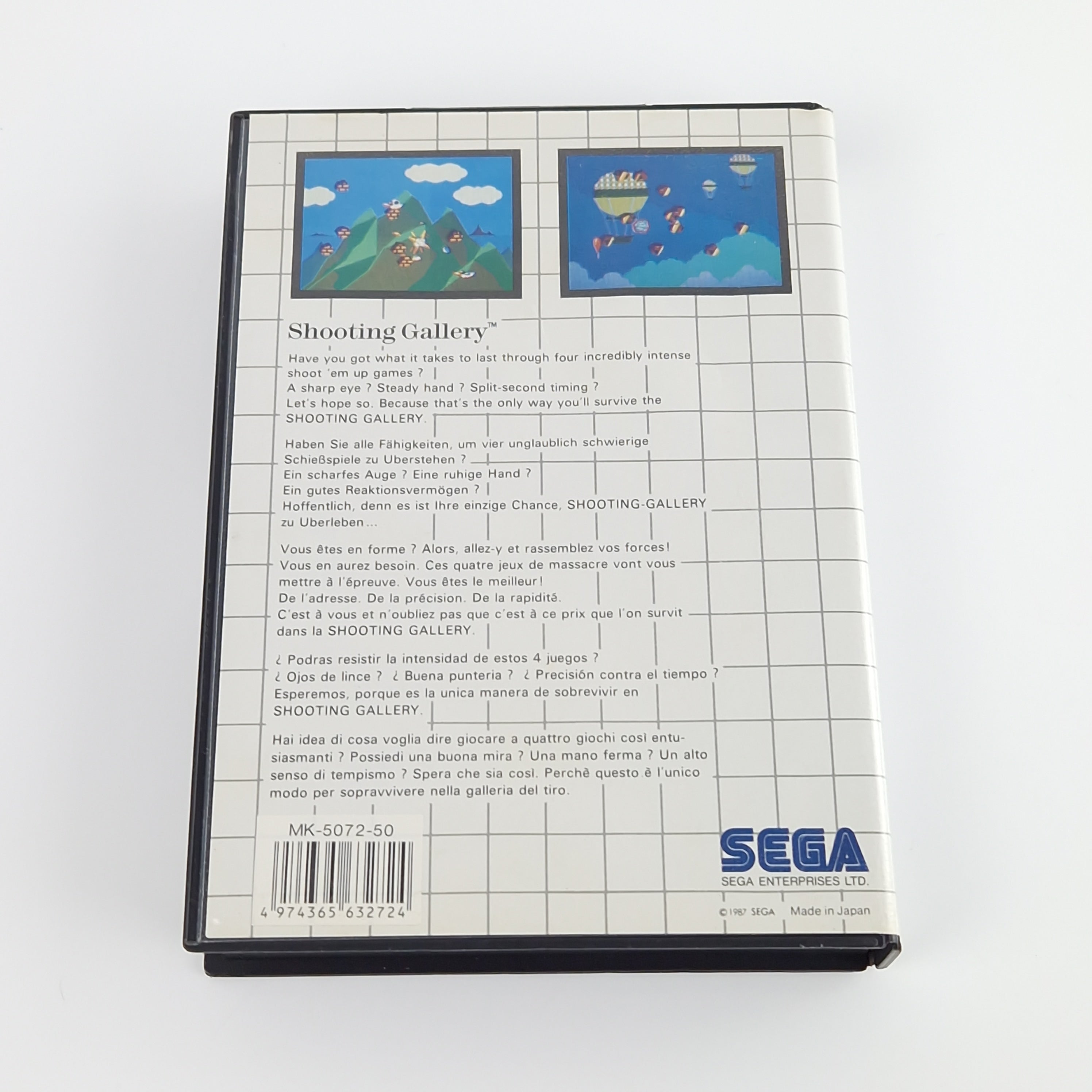 Sega Master System Spiel – Shooting Gallery OVP PAL Modul