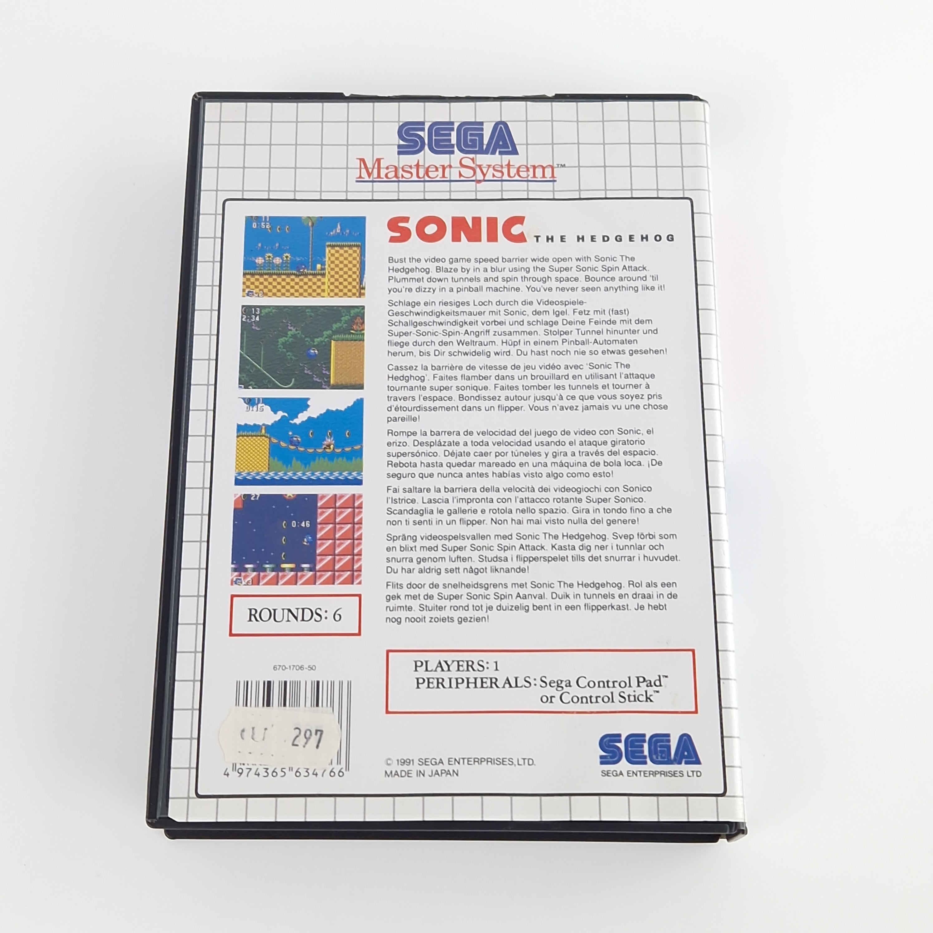 Sega Master System Spiel – Sonic The Hedgehog OVP PAL
