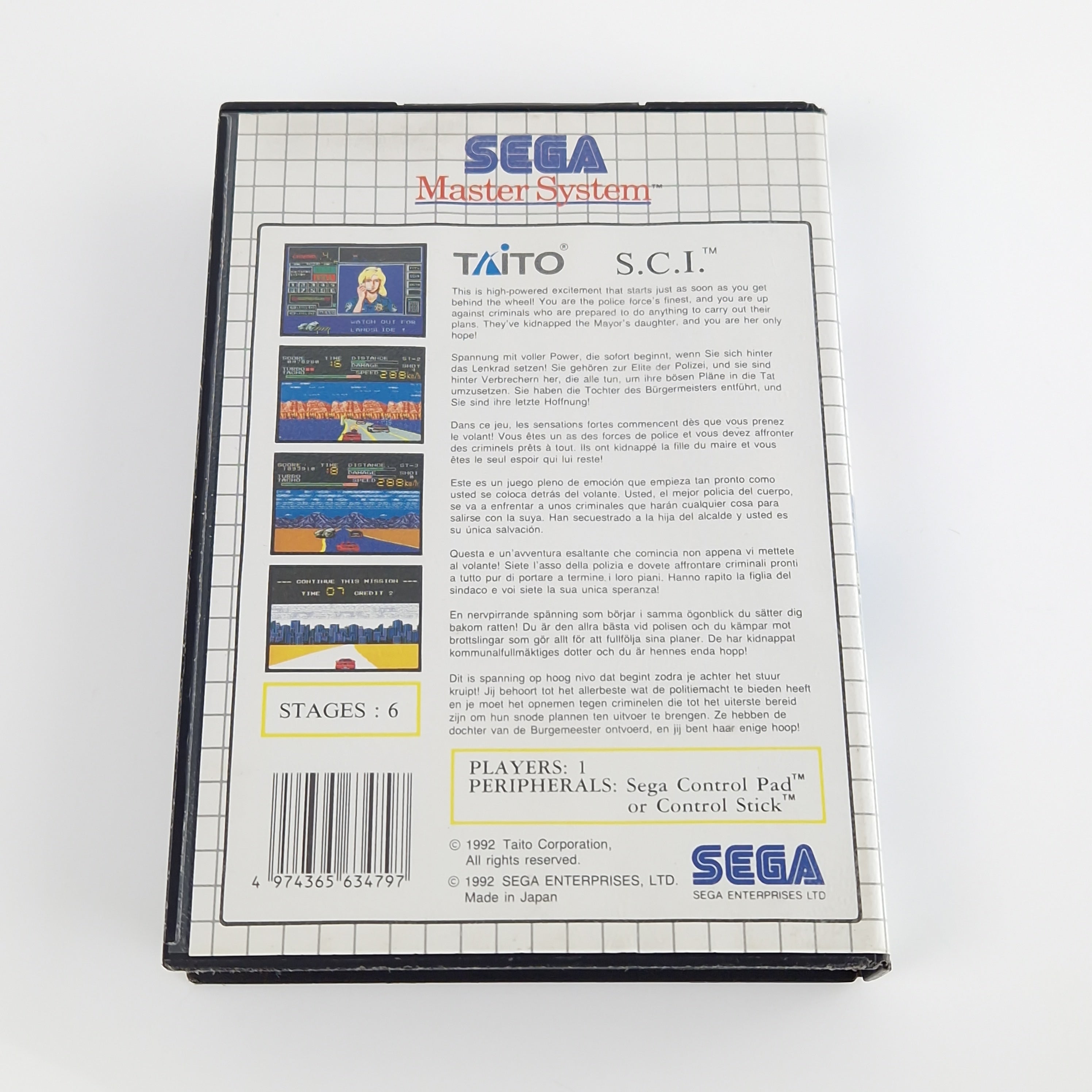 Sega Master System Spiel – Special Criminal Investigation OVP PAL