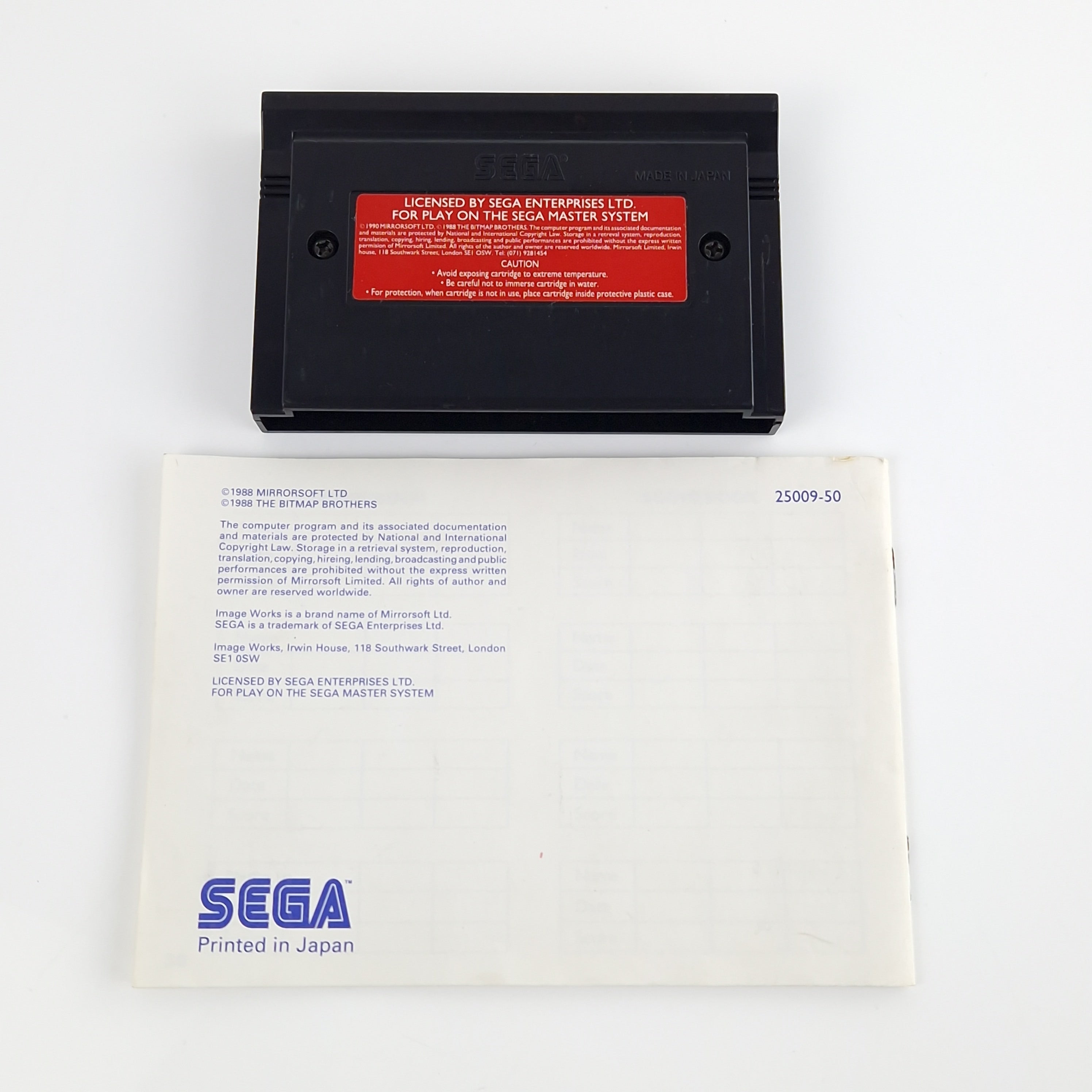 Sega Master System Spiel – Speedball Cartridge PAL