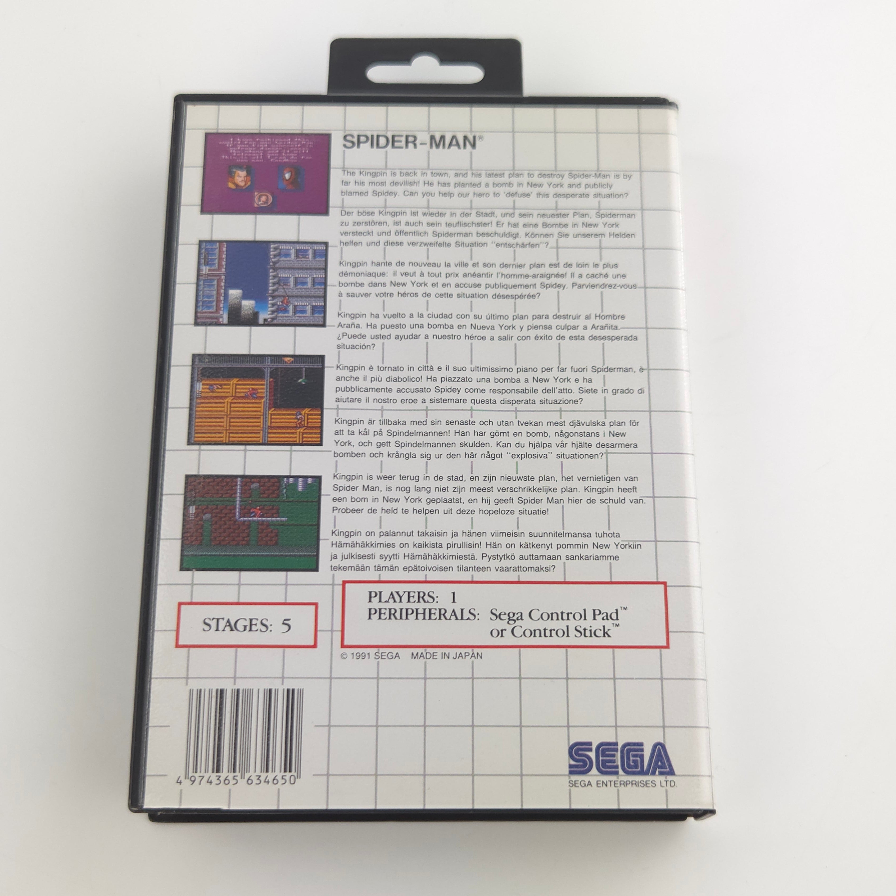 Sega Master System Spiel – Spider-Man Modul OVP PAL