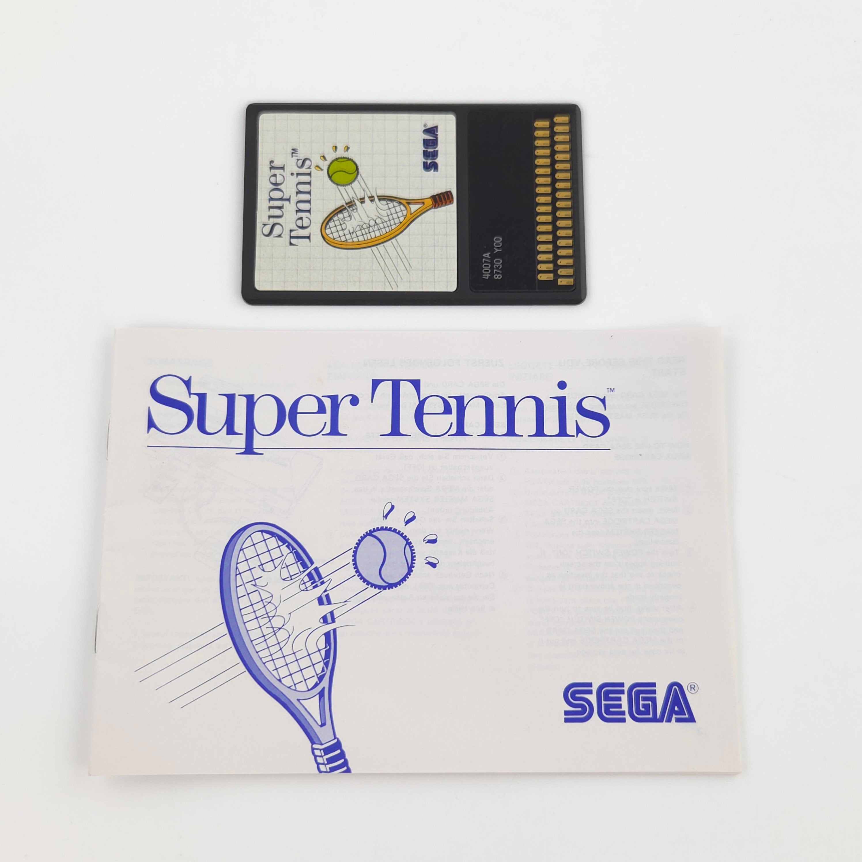 Sega Master System Spiel Super Tennis Card OVP PAL 1986