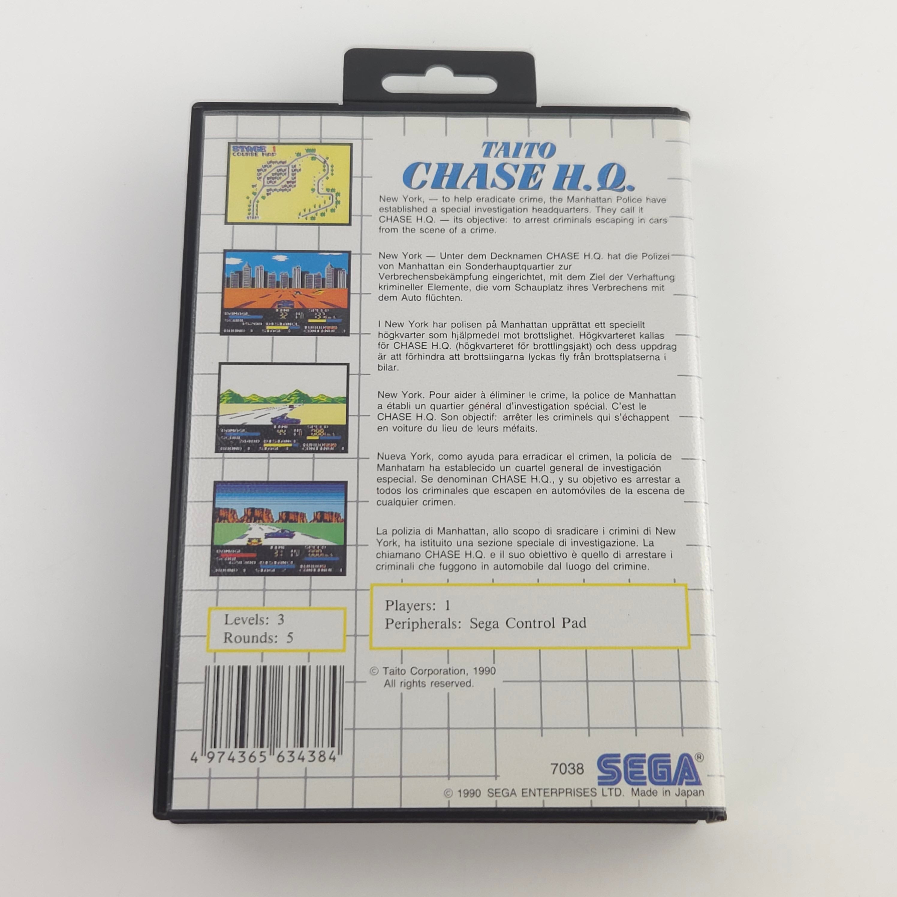 Master System Spiel Taito Chase H.Q. MS Modul OVP PAL