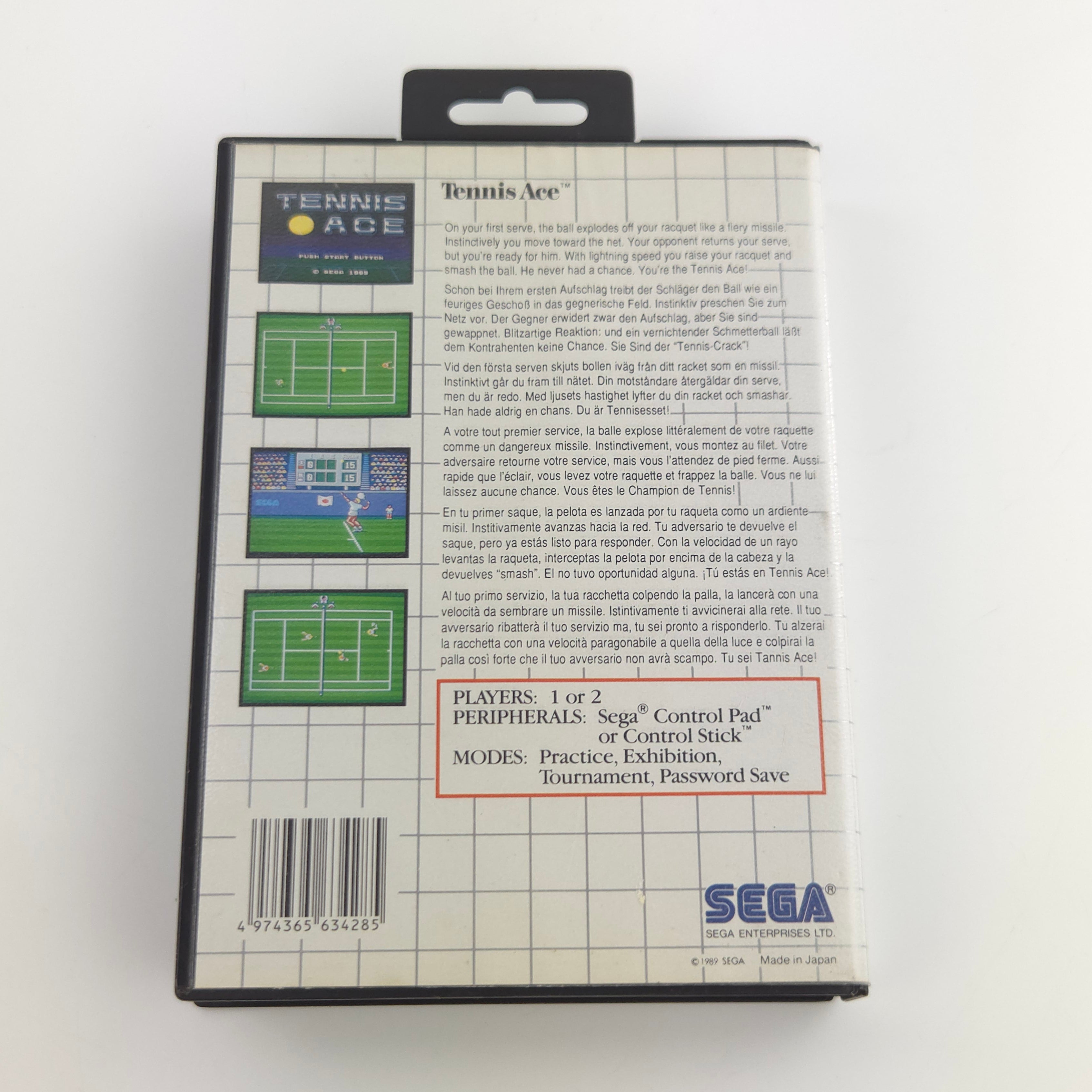 Sega Master System Spiel – Tennis Ace Modul OVP PAL