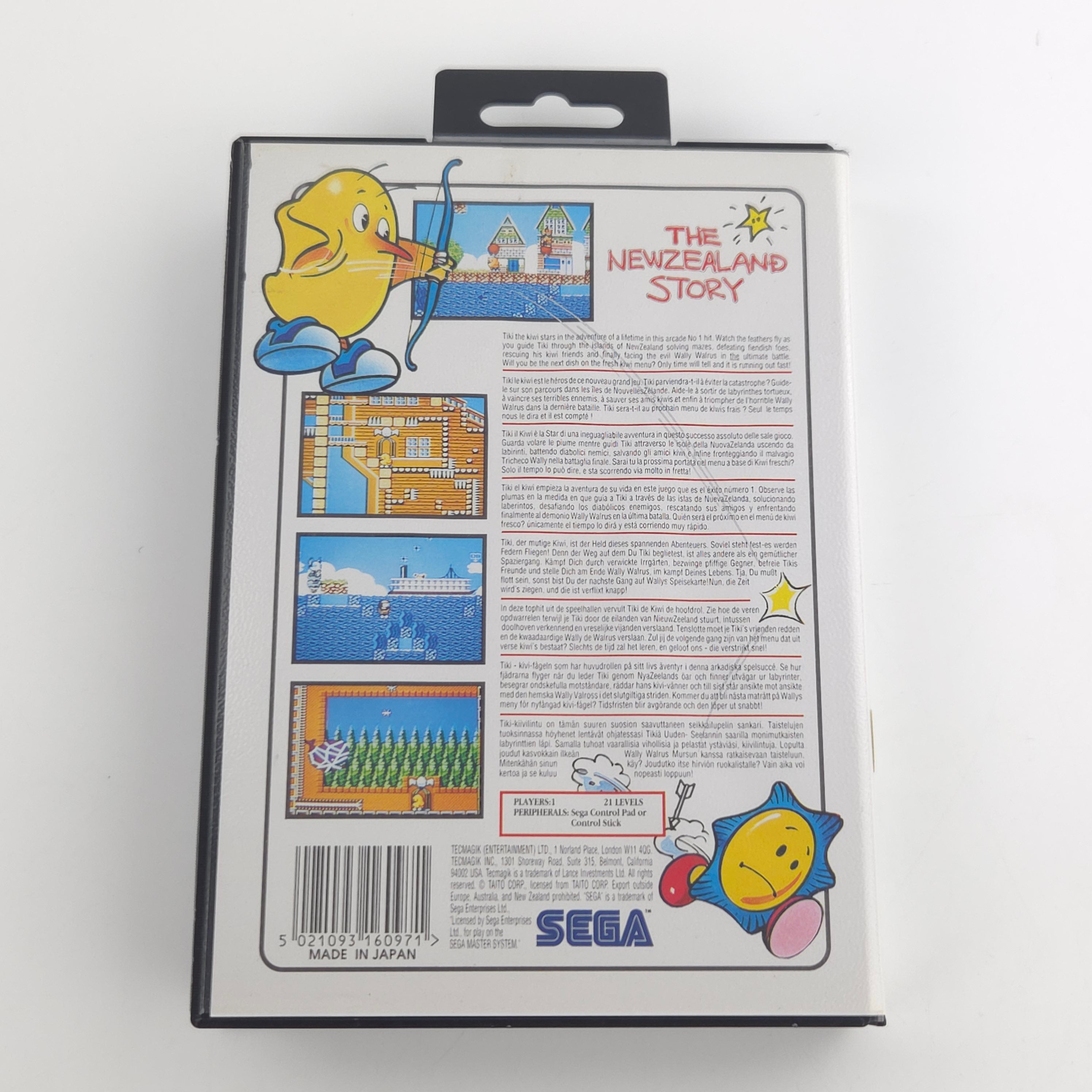 Sega Master System Spiel The Newzealand Story OVP PAL