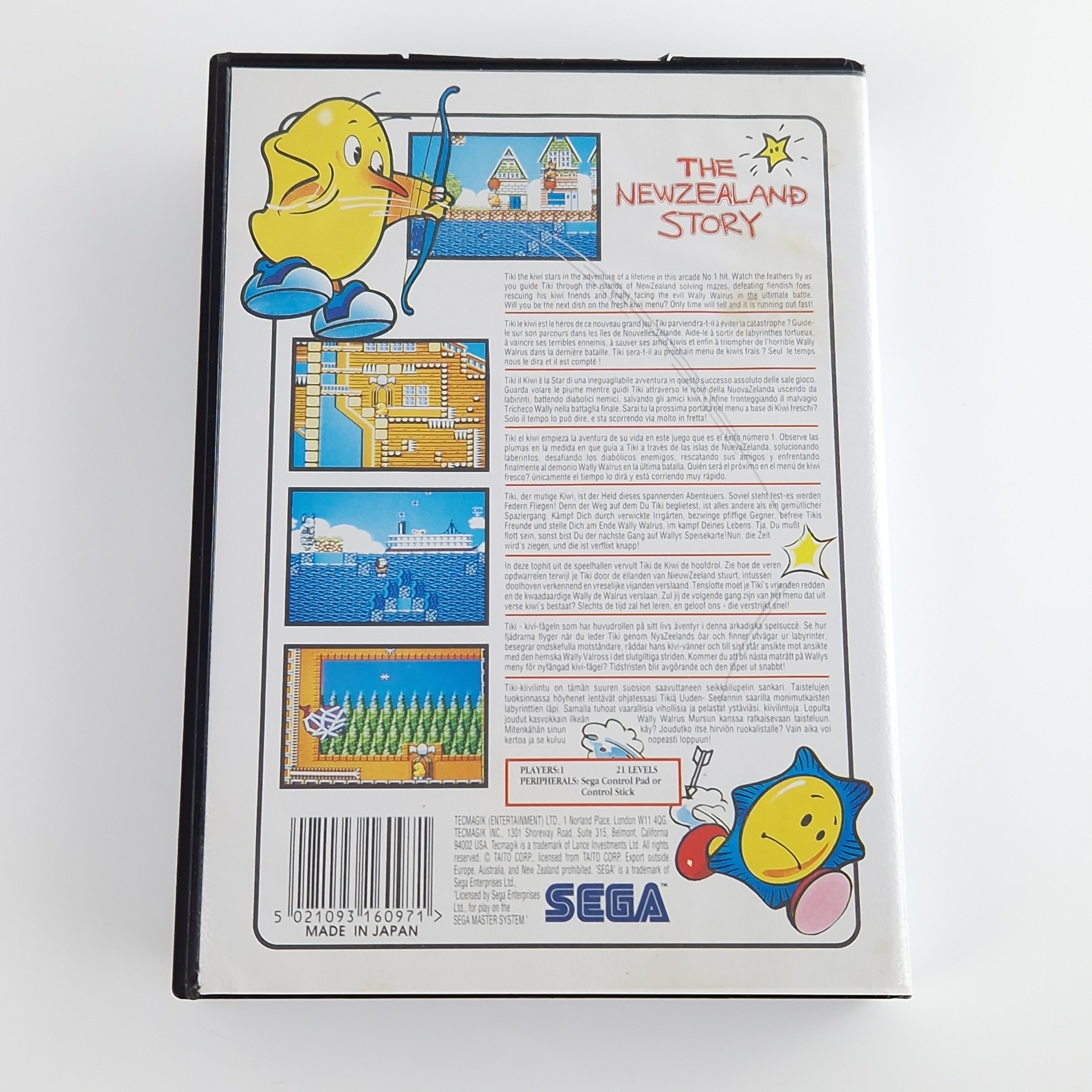 Sega Master System Spiel – The Newzealand Story OVP Modul