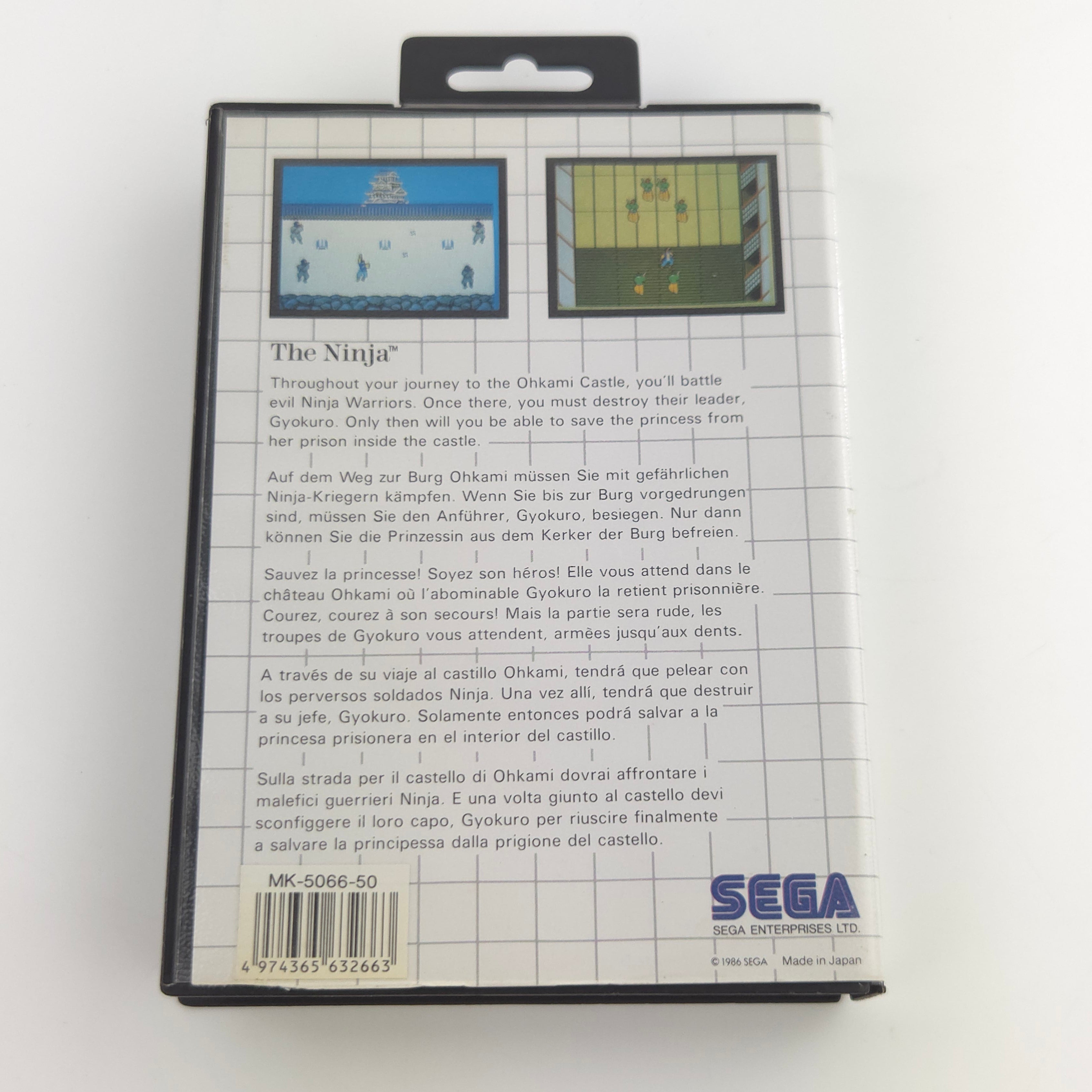 Sega Master System Spiel – The Ninja Modul OVP PAL