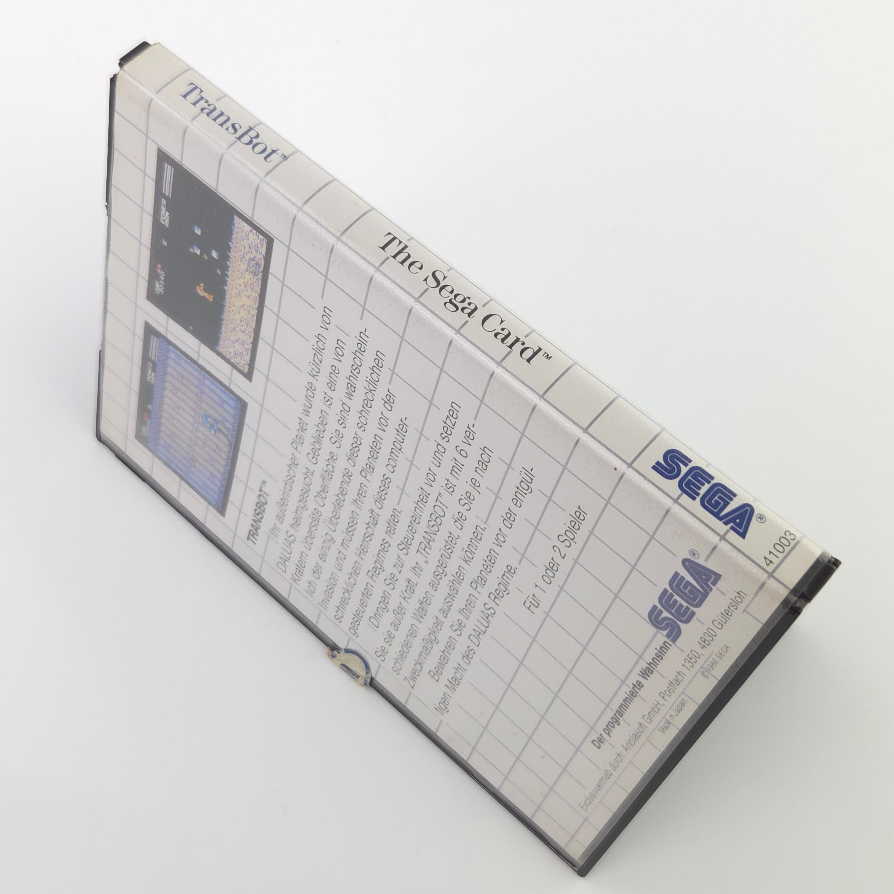 Sega Master System Spiel Transbot Card MS OVP PAL 1986