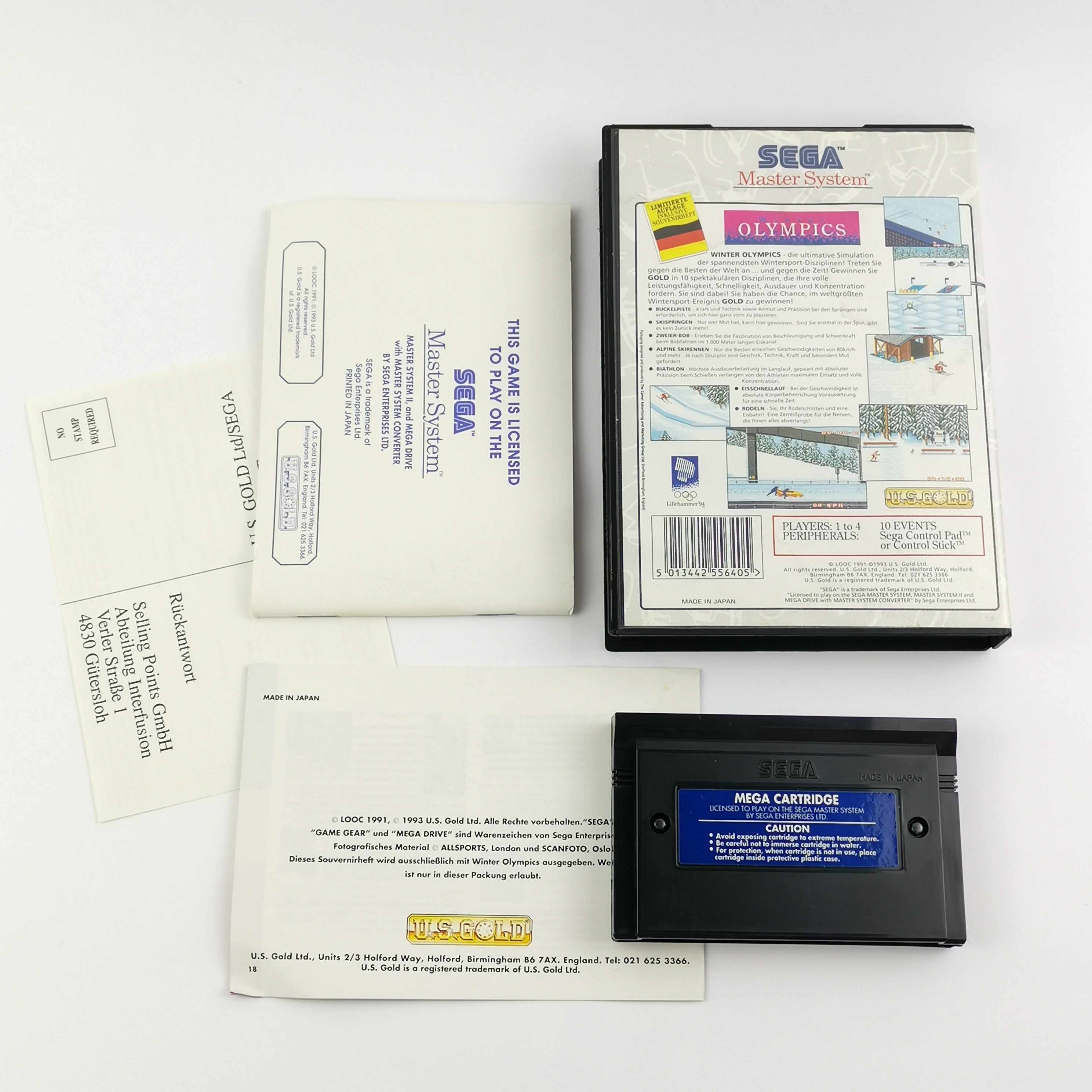 Sega Master System Spiel – Winter Olympics OVP Anleitung