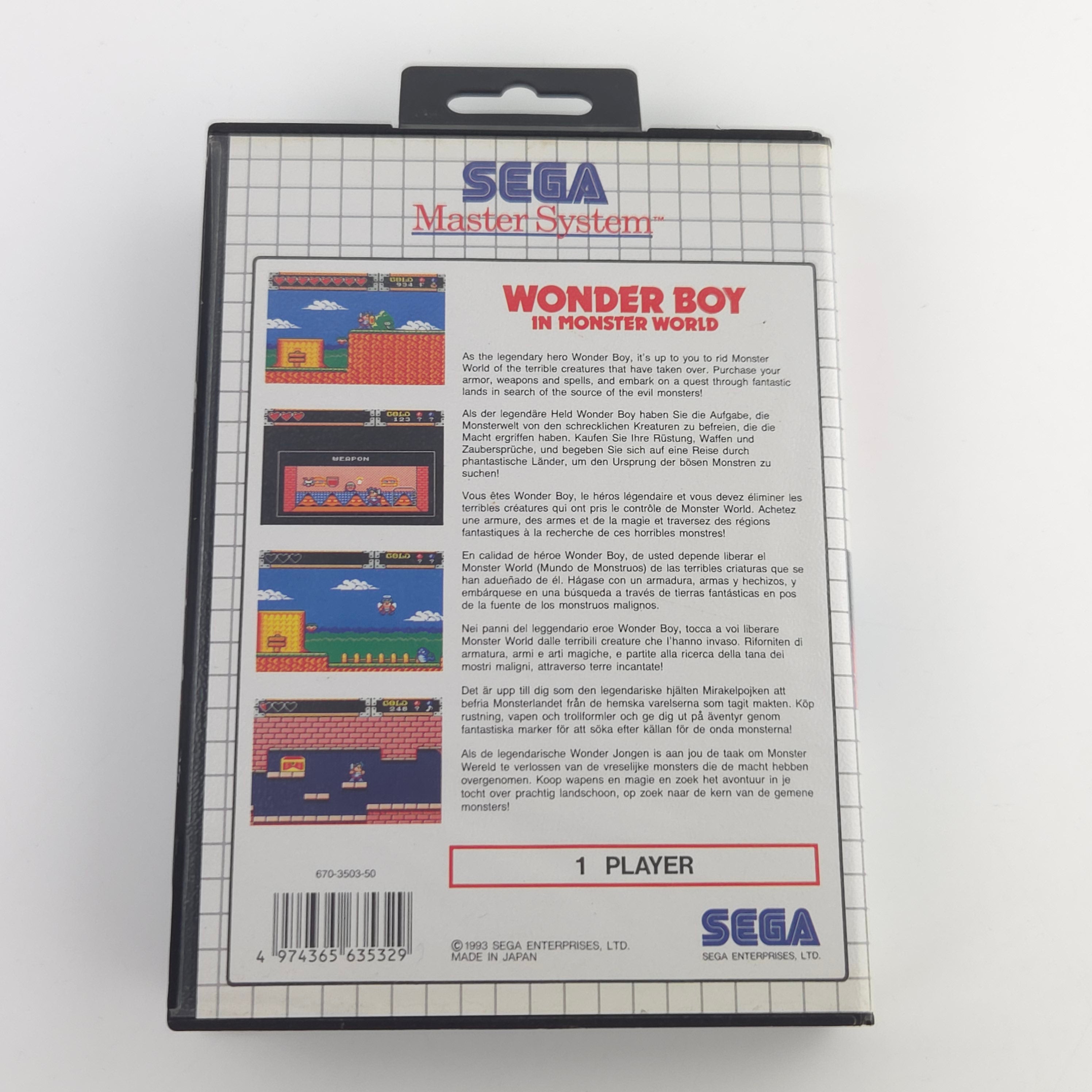 Sega Master System Spiel Wonder Boy Monster World OVP PAL