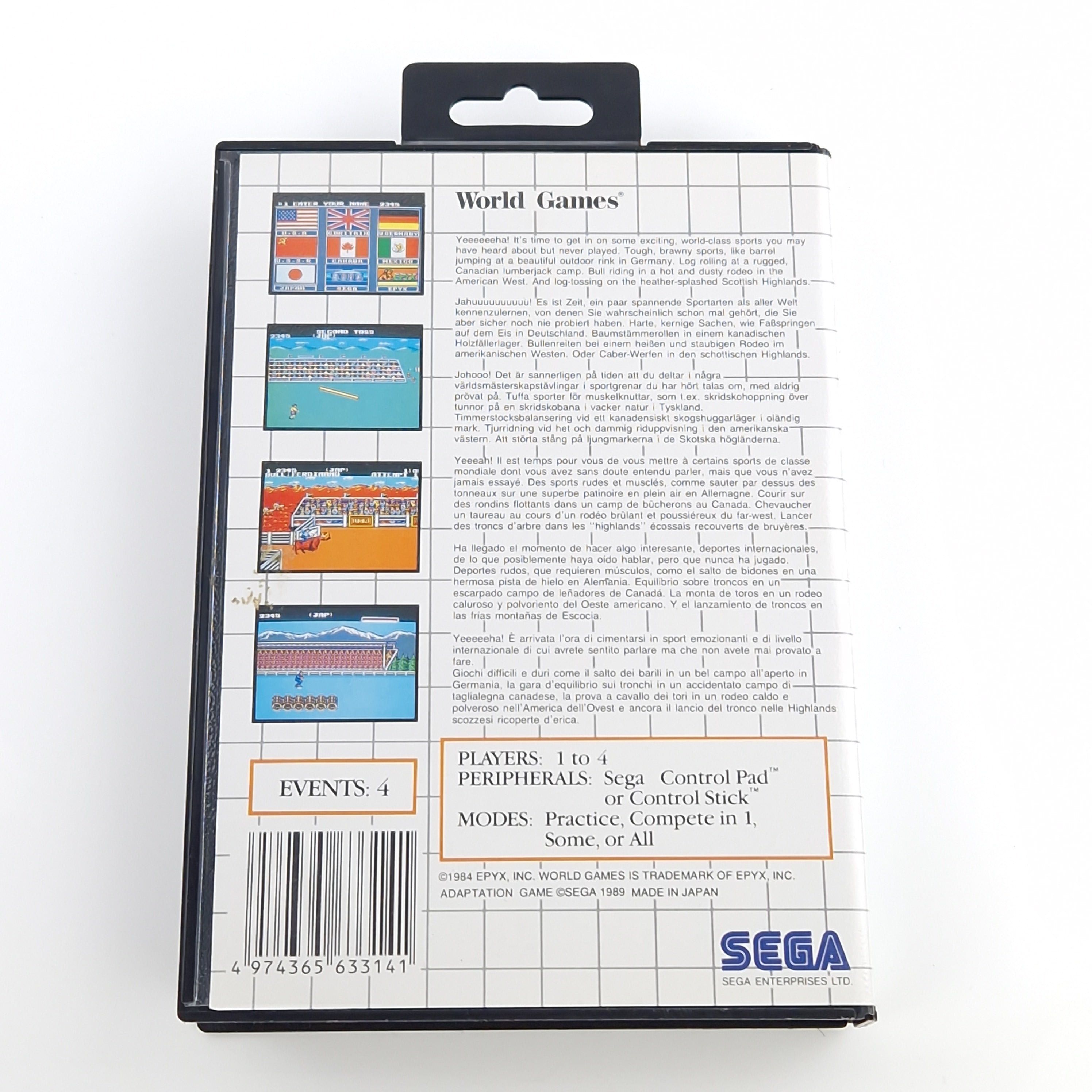 Sega Master System Spiel – World Games (MD OVP)