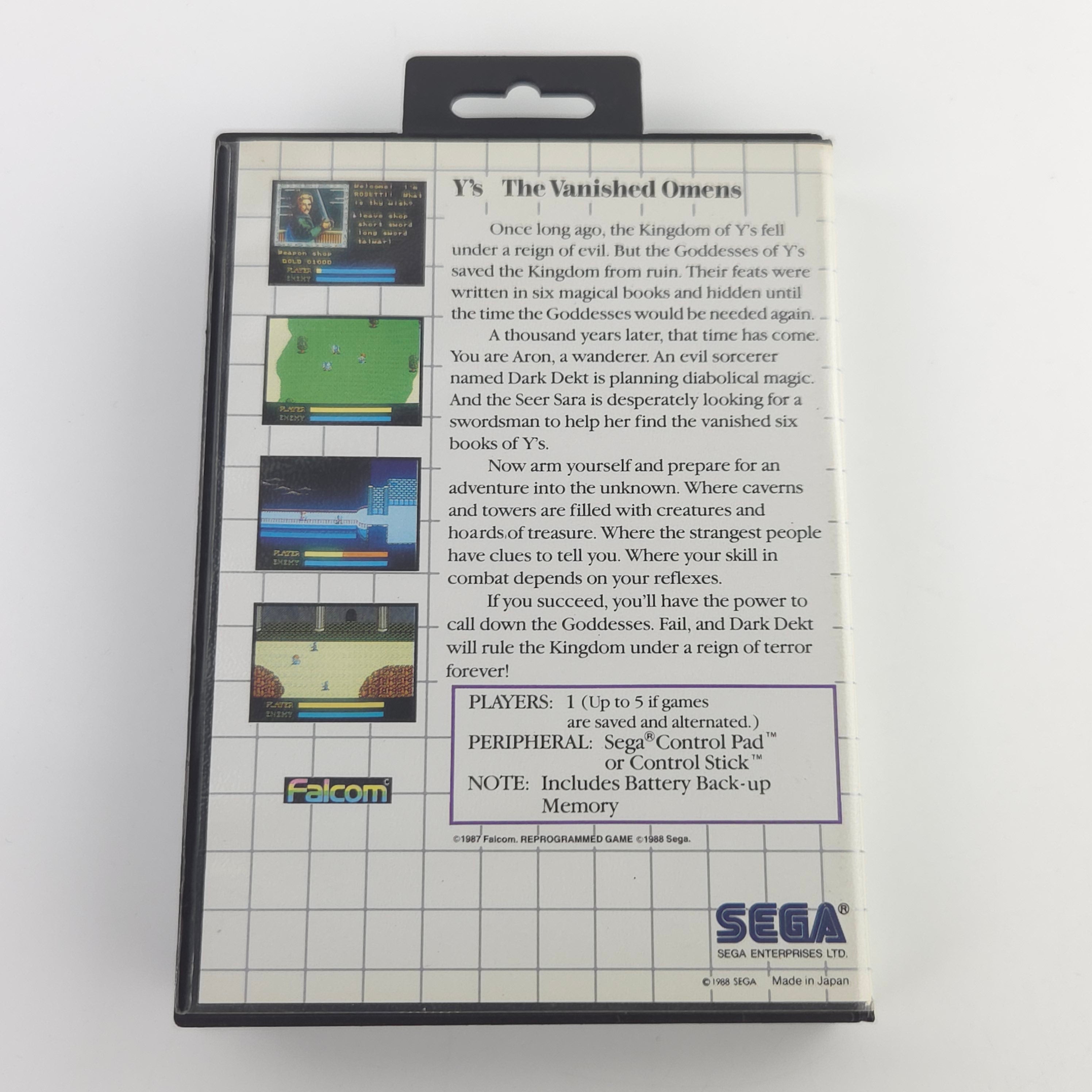 Sega Master System Spiel YS The Vanished Omens OVP PAL