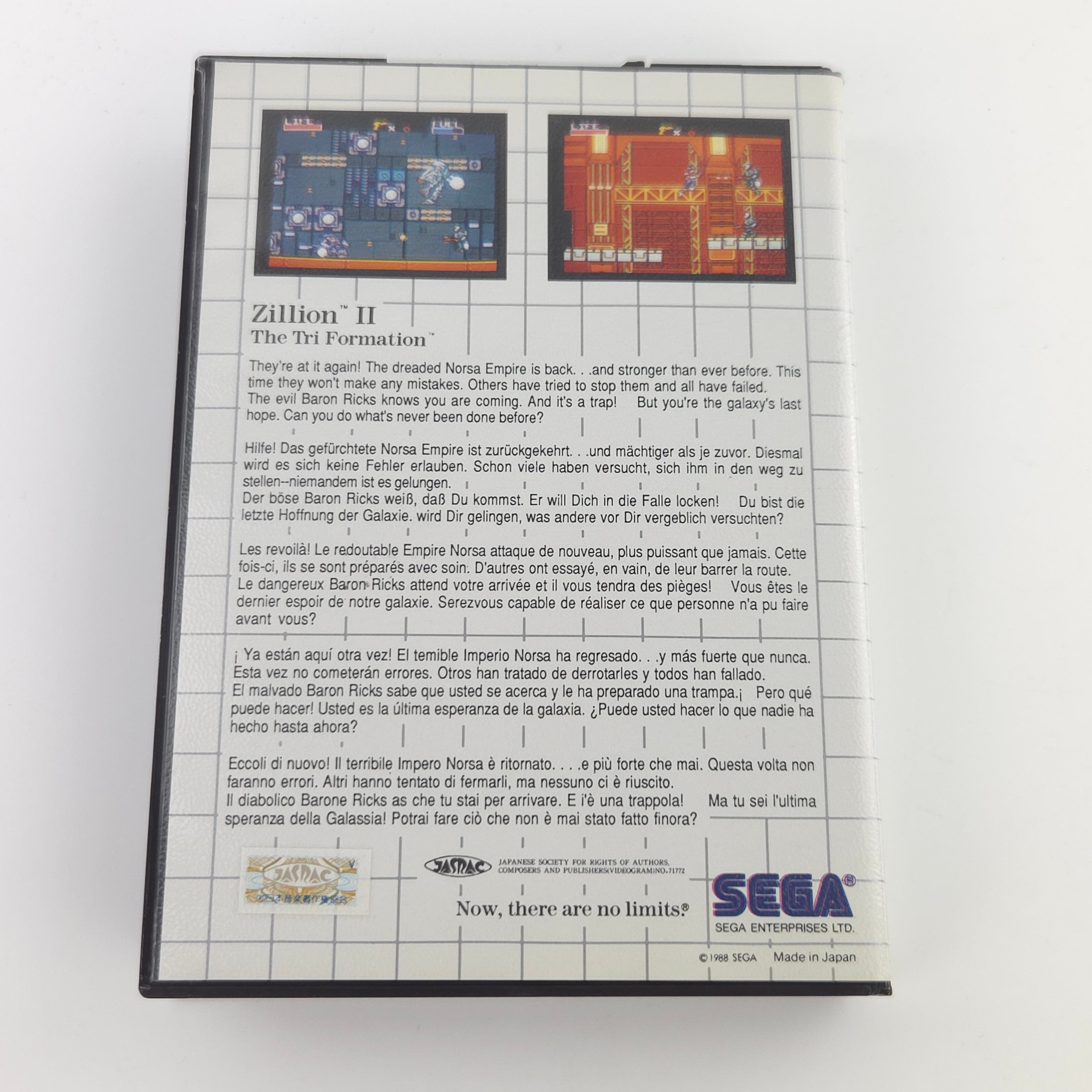 Sega Master System Spiel Zillion II Tri Formation OVP PAL