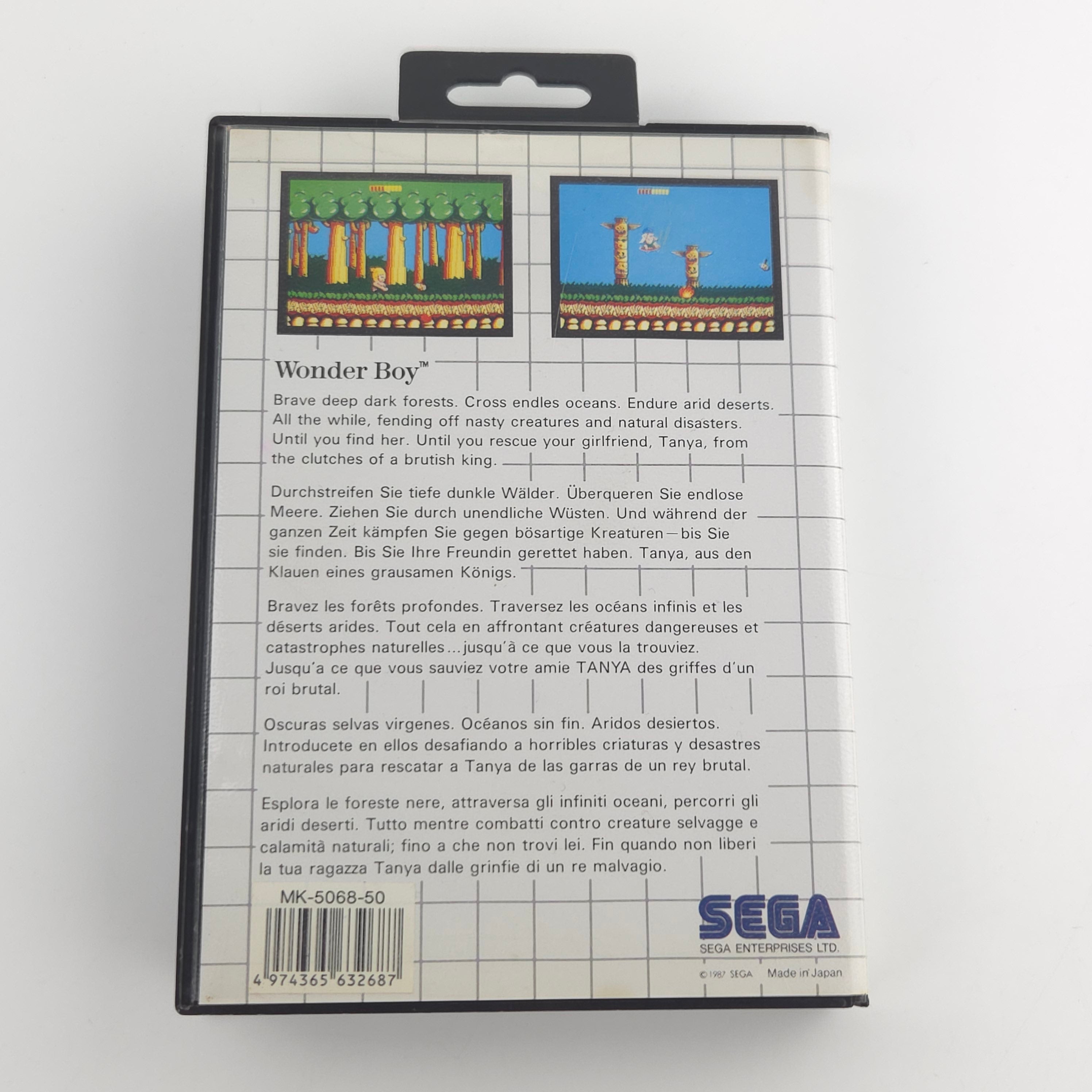 Sega Master System Spiel Wonder Boy Modul Anleitung OVP