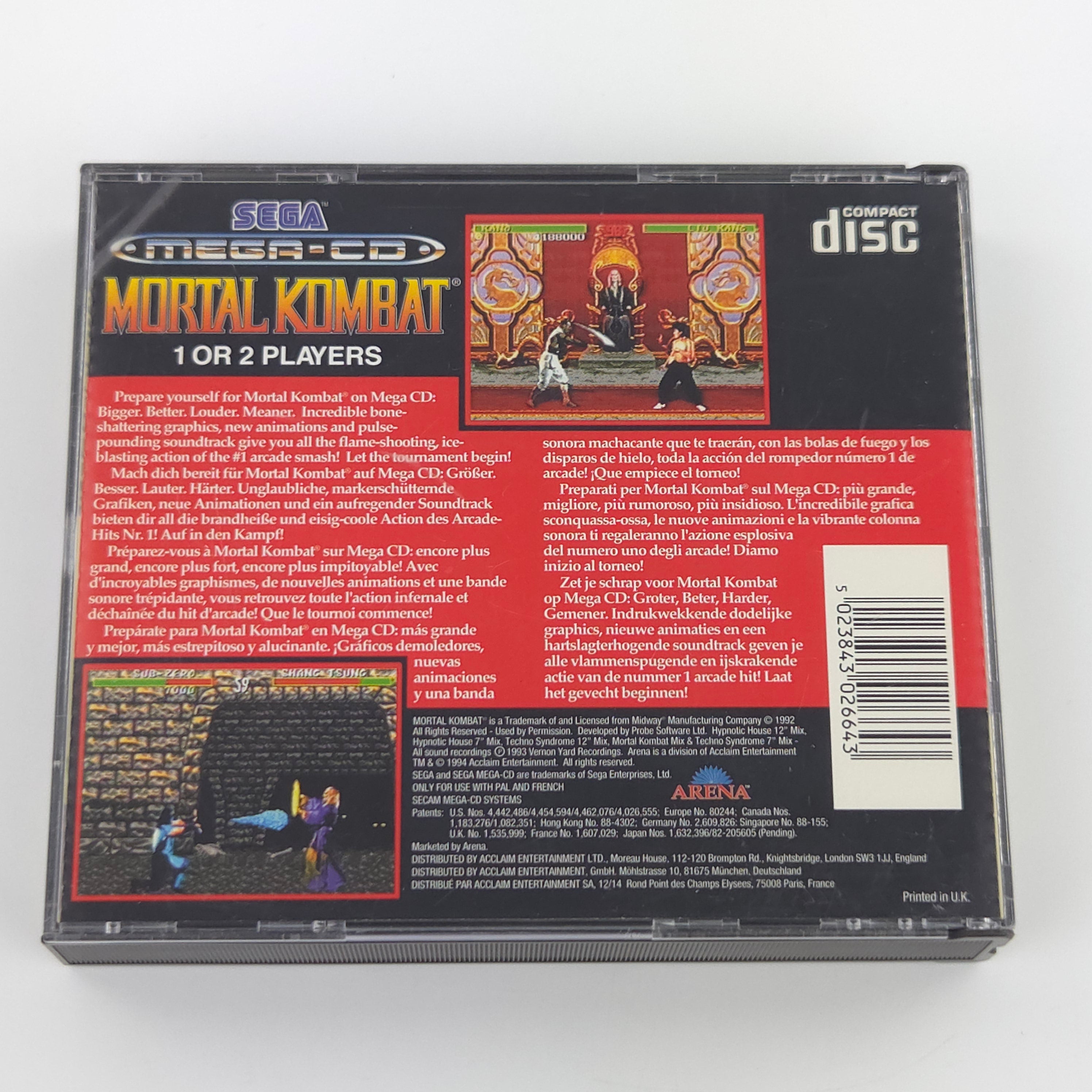Sega Mega-CD Spiel – Mortal Kombat (PAL OVP)