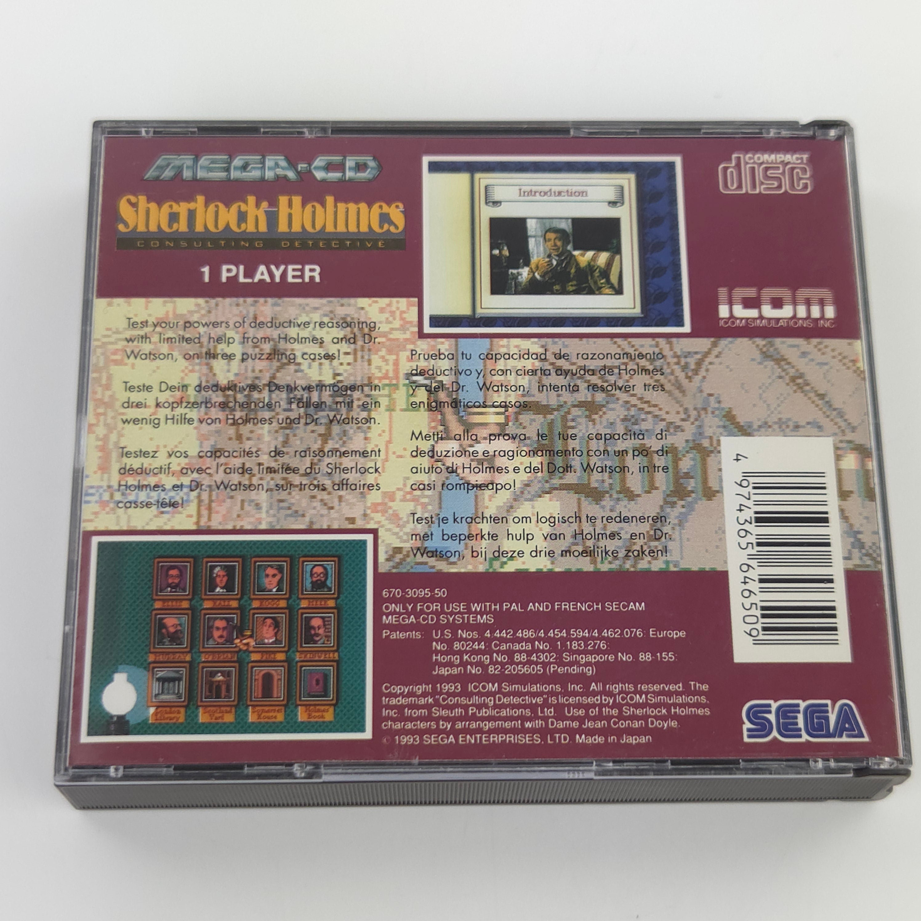 Sega Mega CD Spiel Sherlock Holmes MCD OVP PAL EUR