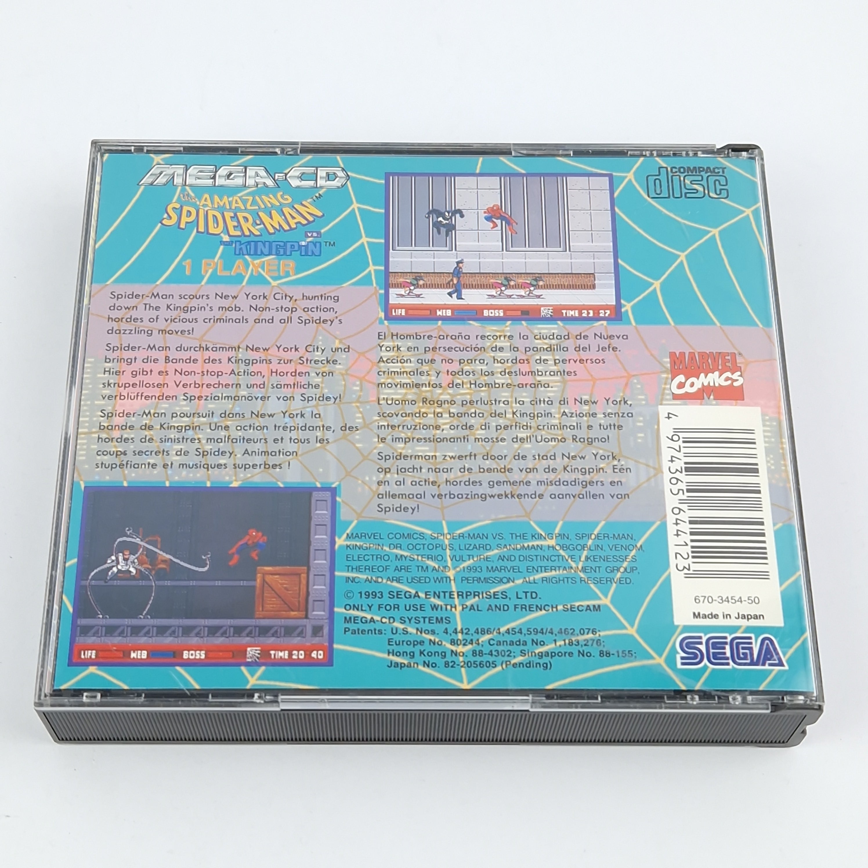 Sega Mega CD Spiel – The Amazing Spider-Man vs Kingpin OVP